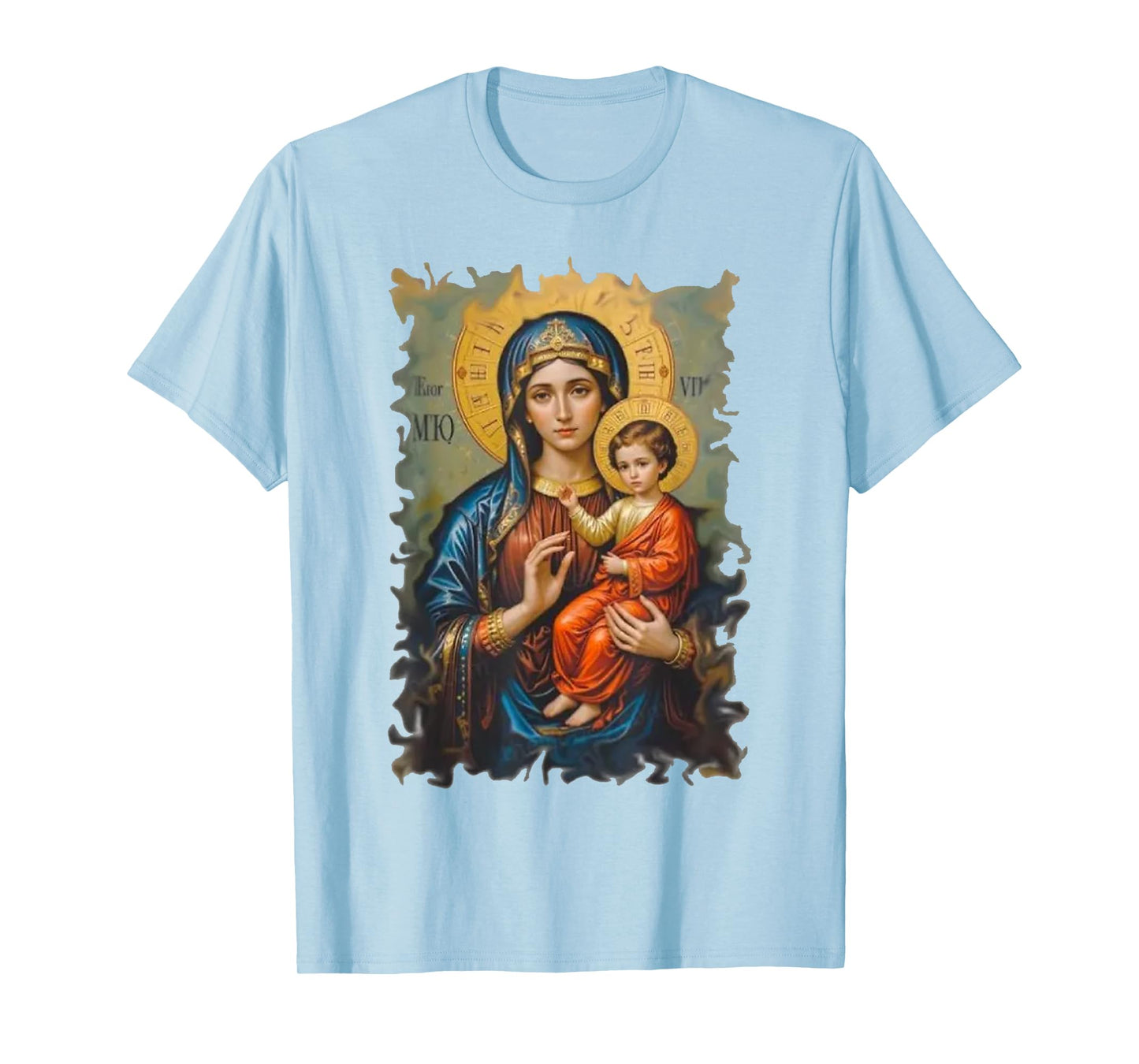 Blessed Virgin Mary and Baby Jesus Vintage Art Style Classic T-Shirt