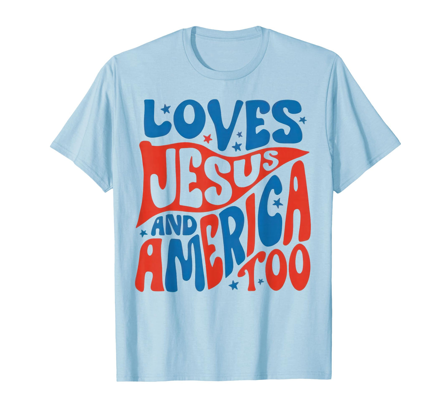 She Loves Jesus And America Too Christian Retro 4th of July T-Shirt