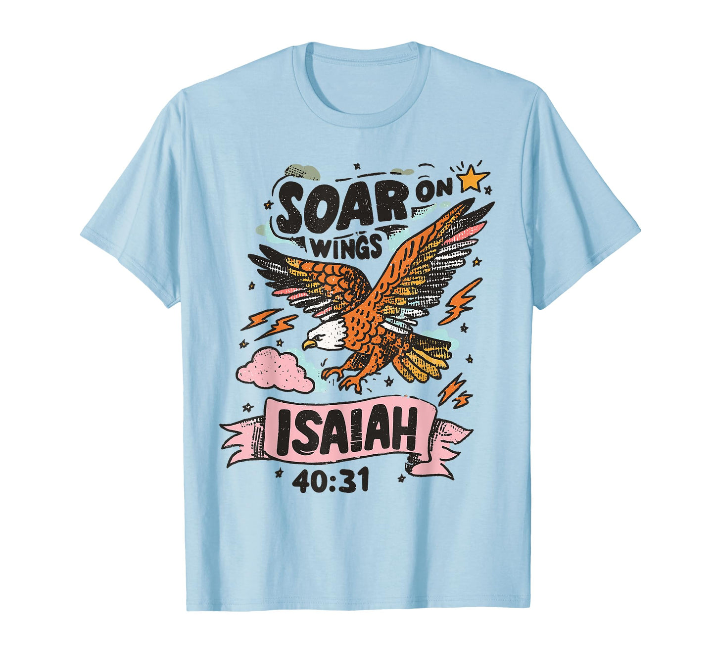 Soar On Wings Like Eagle Vintage Christian Faith Based Jesus T-Shirt