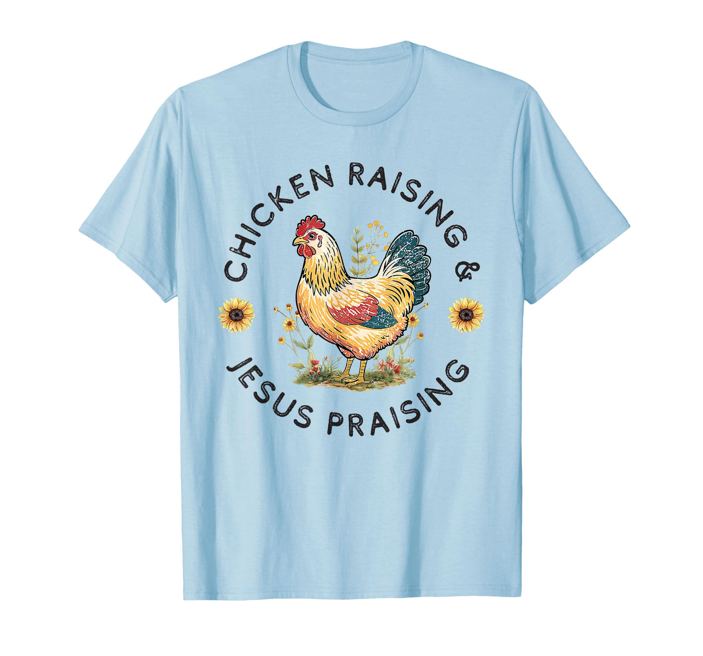 Retro Vintage Chicken Raising & Jesus Praising T-Shirt