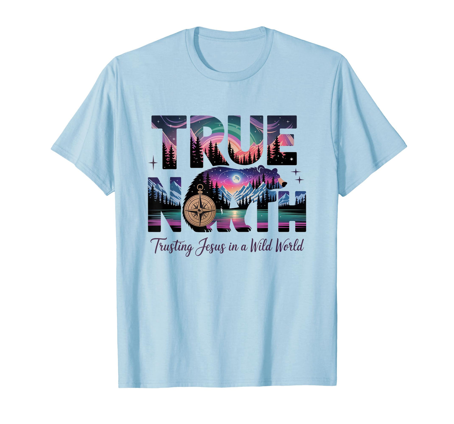 True-North-Faith Compass Outdoor Adventures Design T-Shirt
