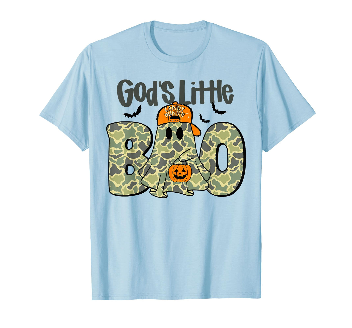 God's Little Boo Camo Ghost Christian Halloween Boys Kids T-Shirt