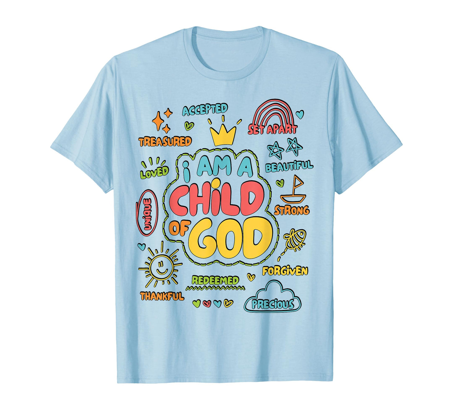Girl Christian I Am A Child of God Jesus Faith Toddler Youth T-Shirt