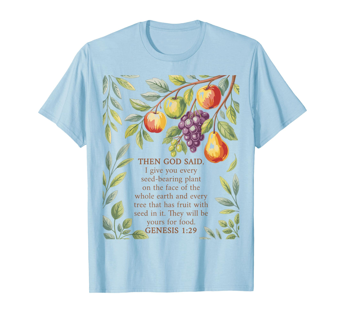 Genesis 1:29 Plant Based Diet Vegan Bible Verse T-Shirt
