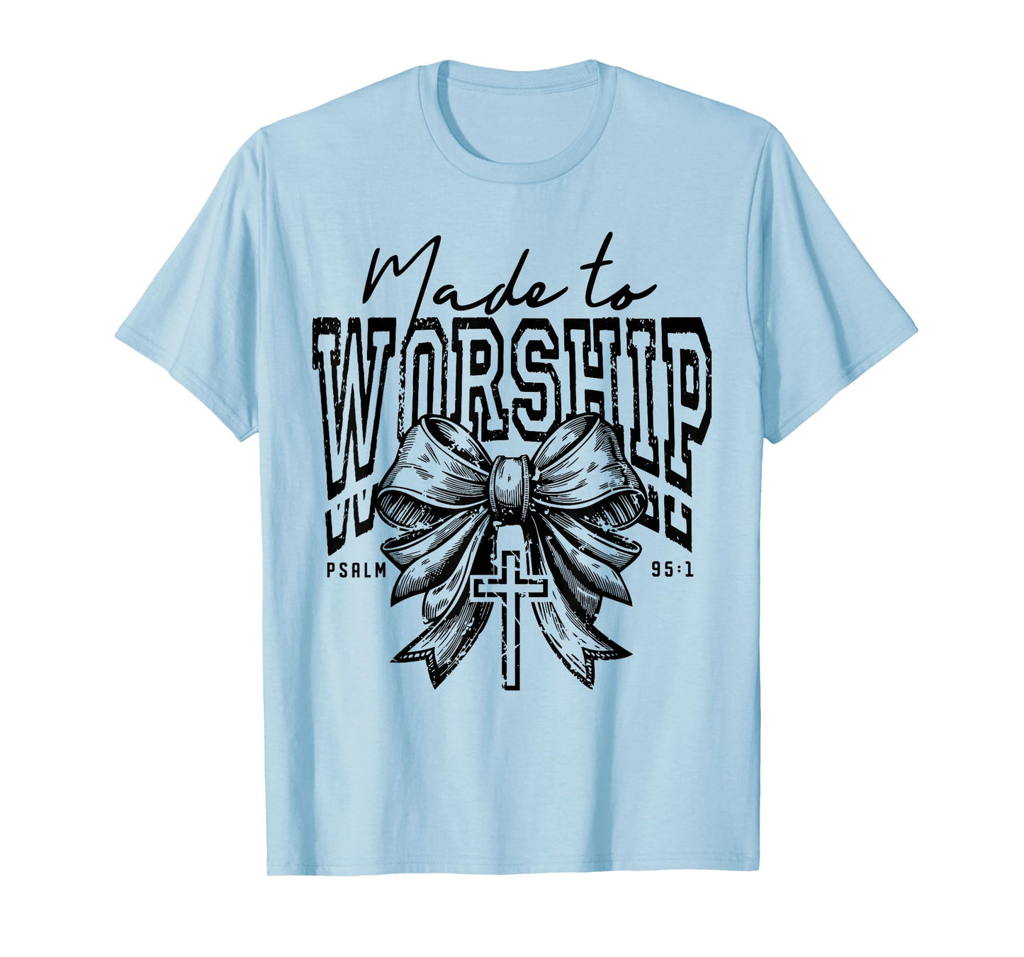 Retro Christian Made To Worship Coquette Bible Verse T-Shirt