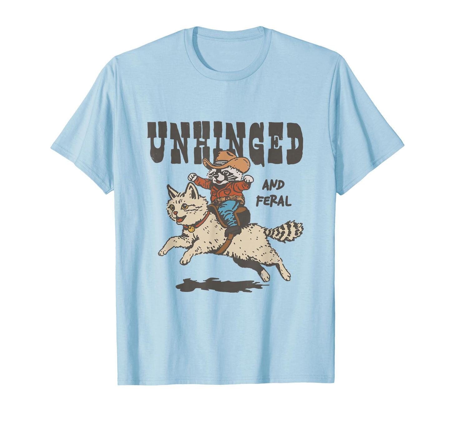 Unhinged And Feral Raccoon Shirt Toddler Racoon Cowboy T-Shirt
