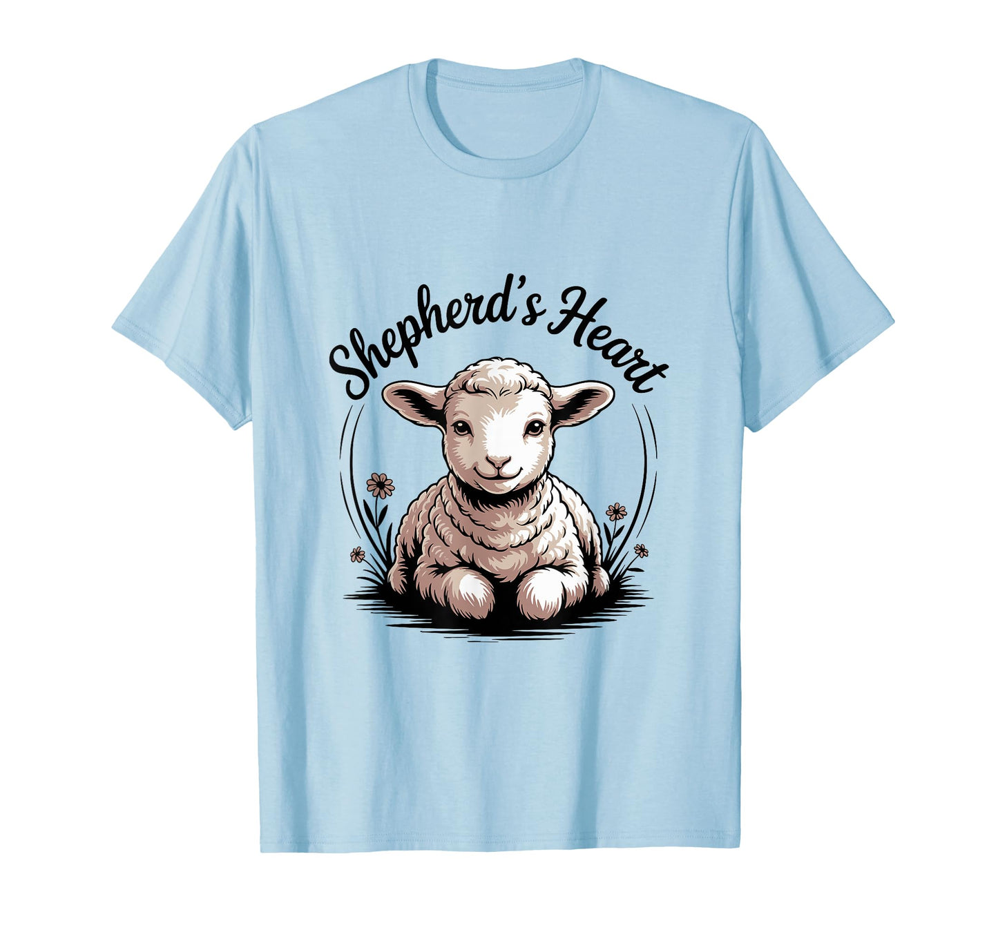 Shepherd’s Heart Christian Lamb with Faith Symbol of Care T-Shirt