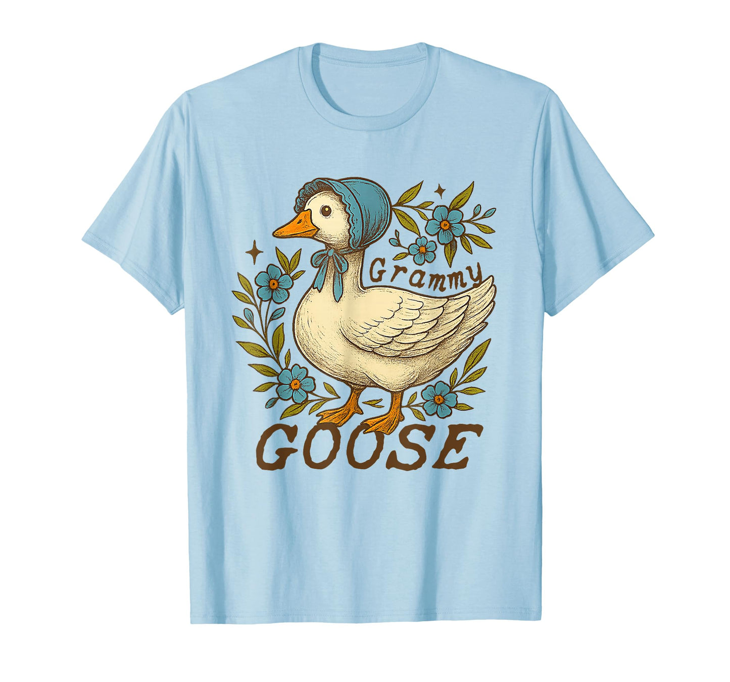 Floral Grammy Goose Cute Silly Goose Mother's Day Womens T-Shirt