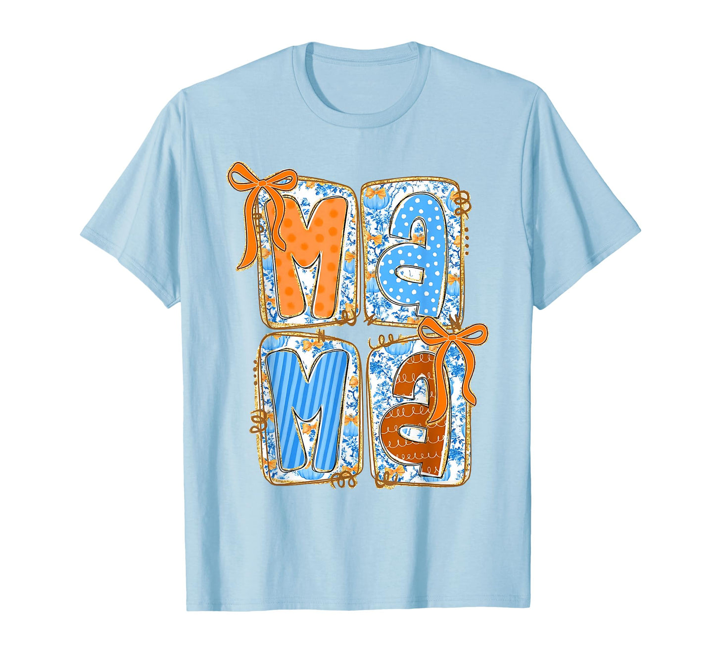 Preppy Fall Mama Coquette Bows Mom Fall Thanksgiving Women T-Shirt