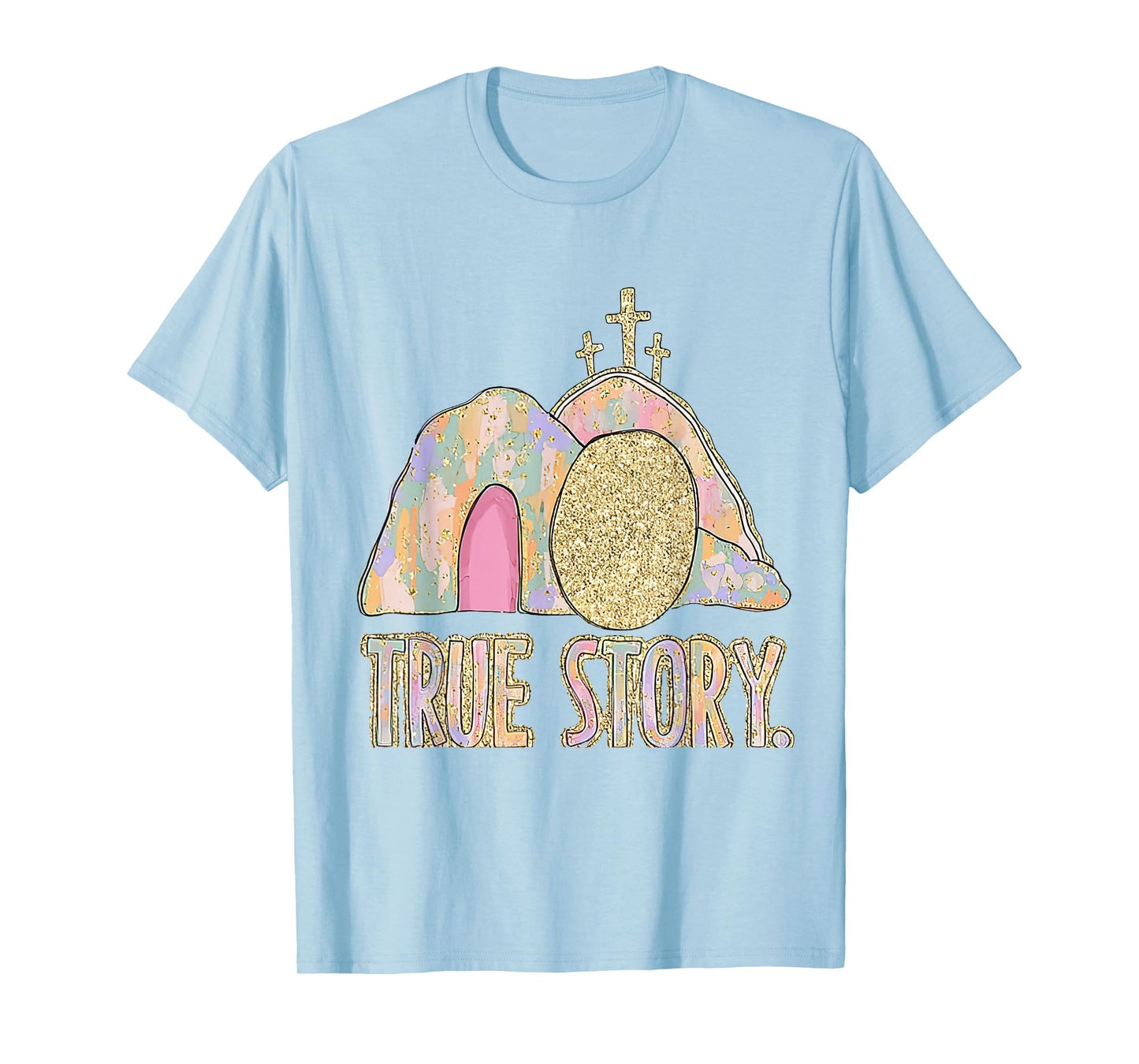 He Is Risen Cross Jesus Easter Day Christians True Story T-Shirt