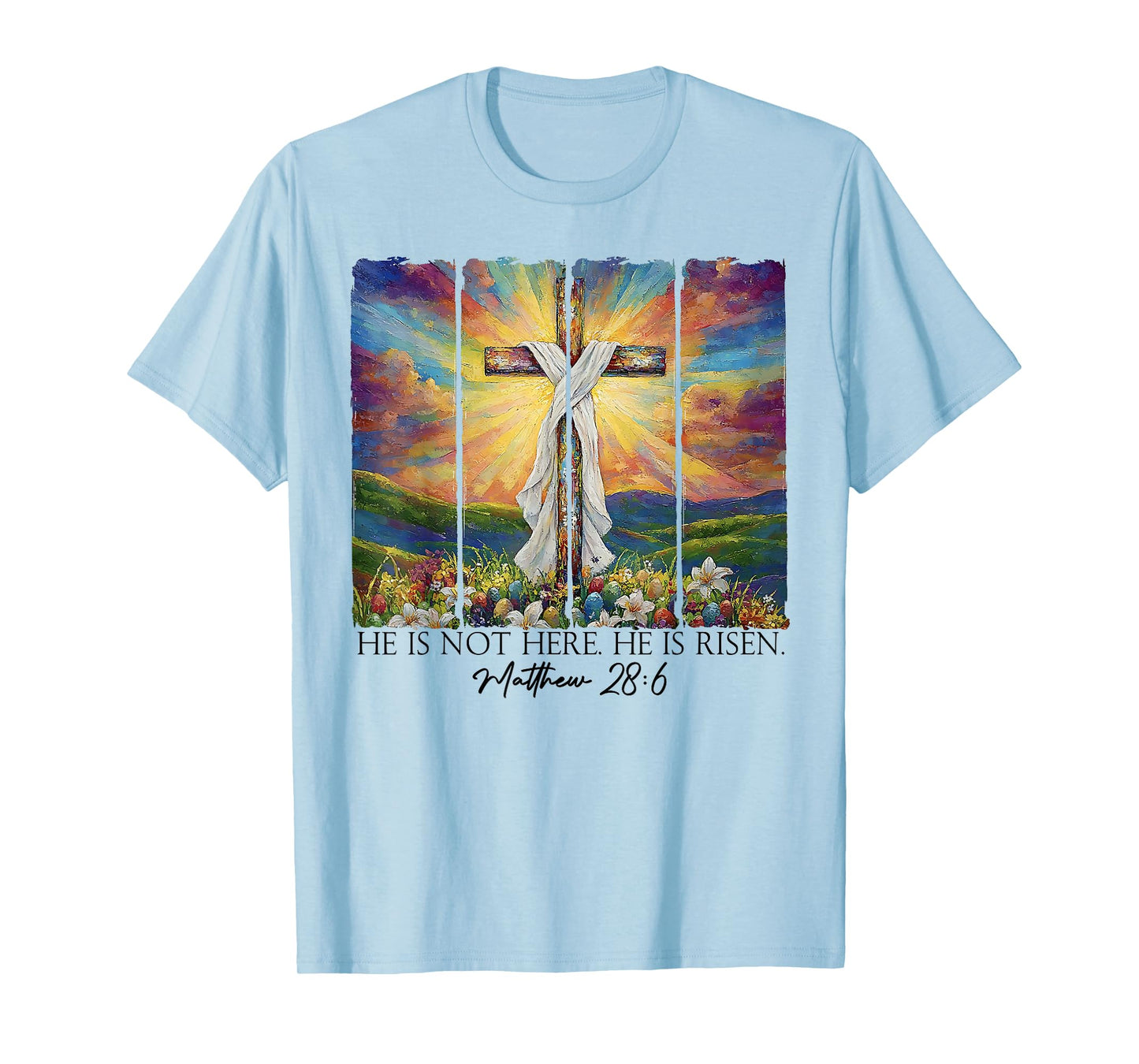He is Risen Aesthetic Jesus Cross Easter Christian Religious T-Shirt