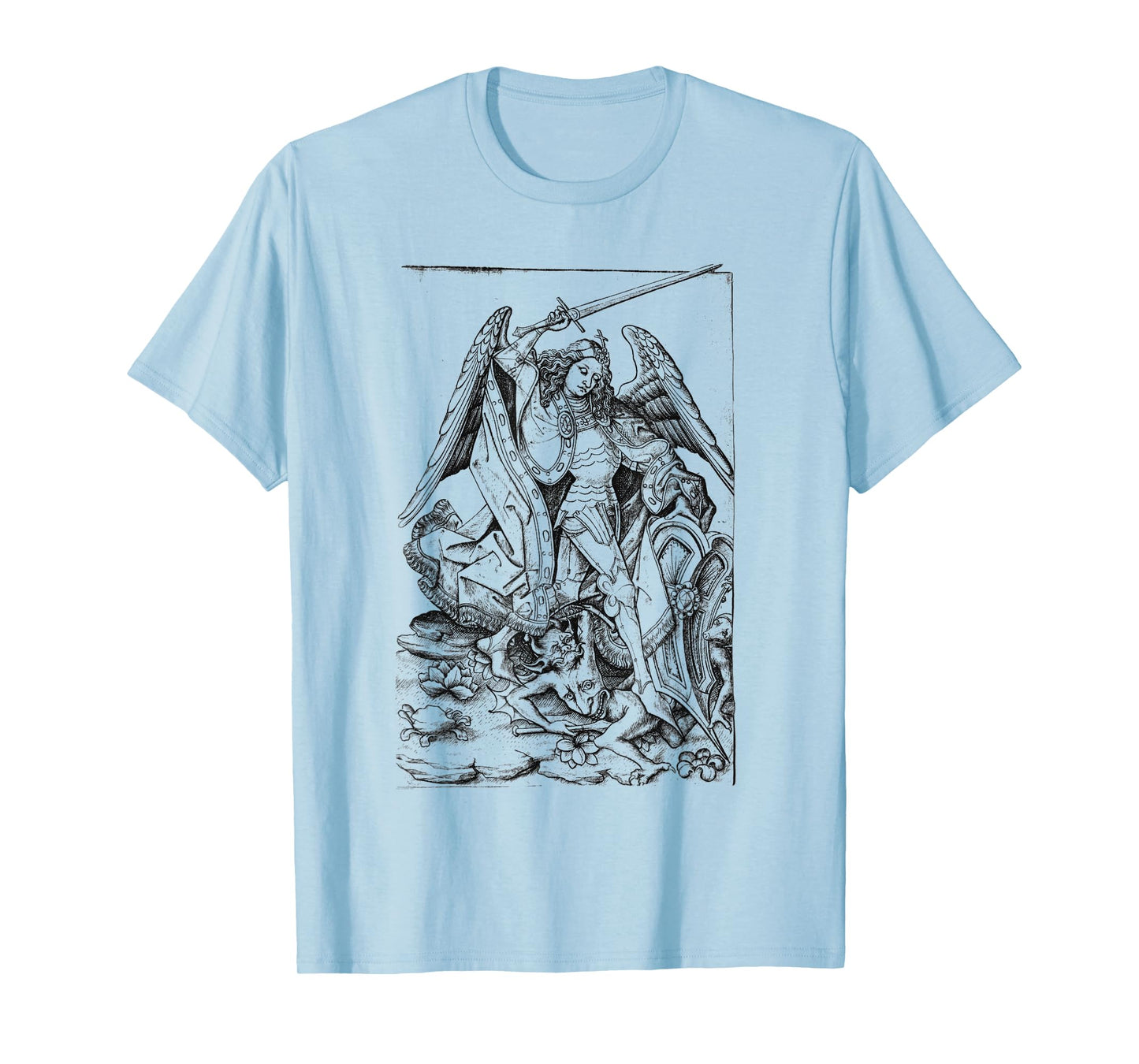 Saint Michael the Archangel Defeating Satan Christian T-Shirt