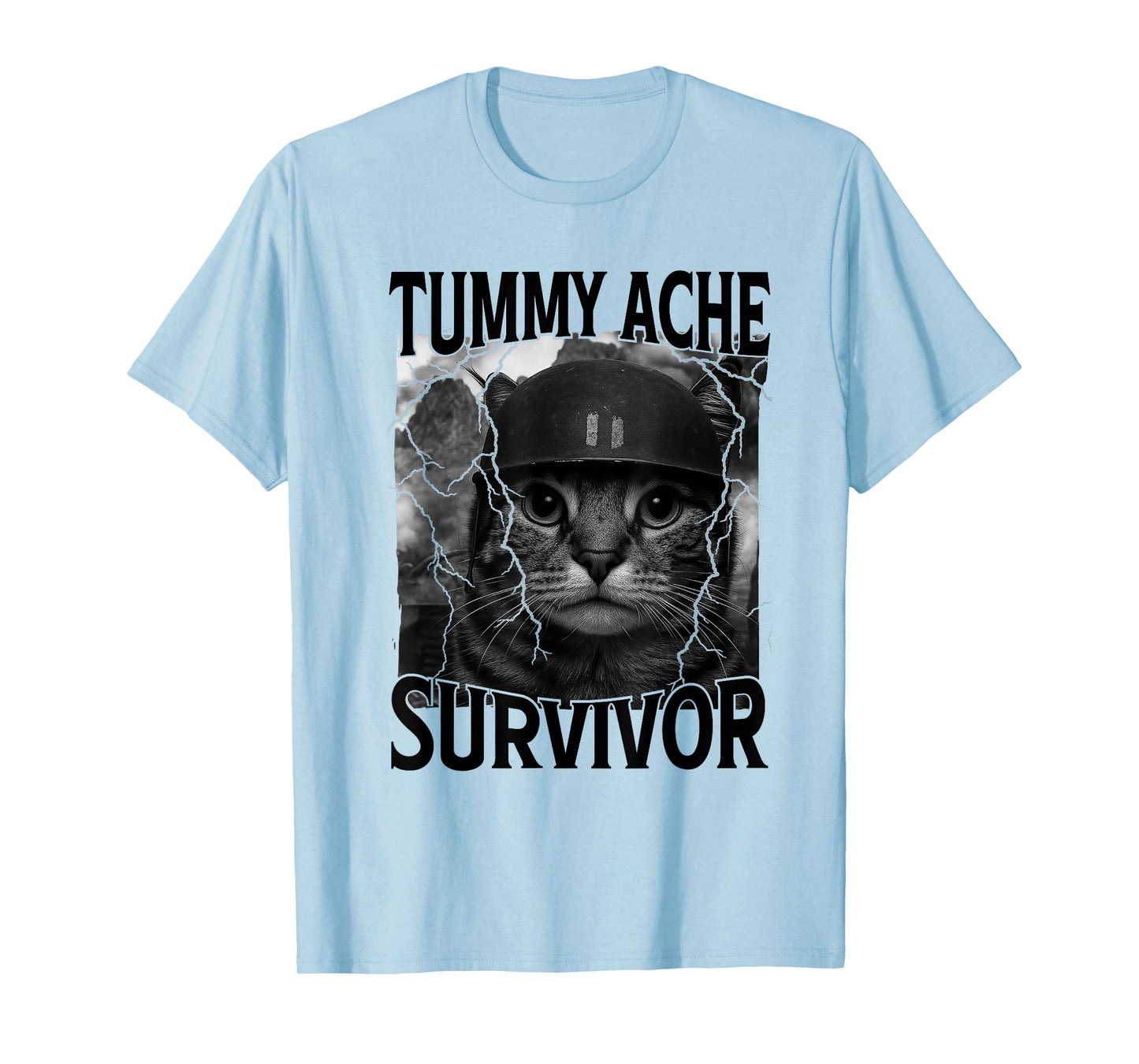 Funny Saying Cat Tummy Ache Survivor Meme Survived Today's T-Shirt