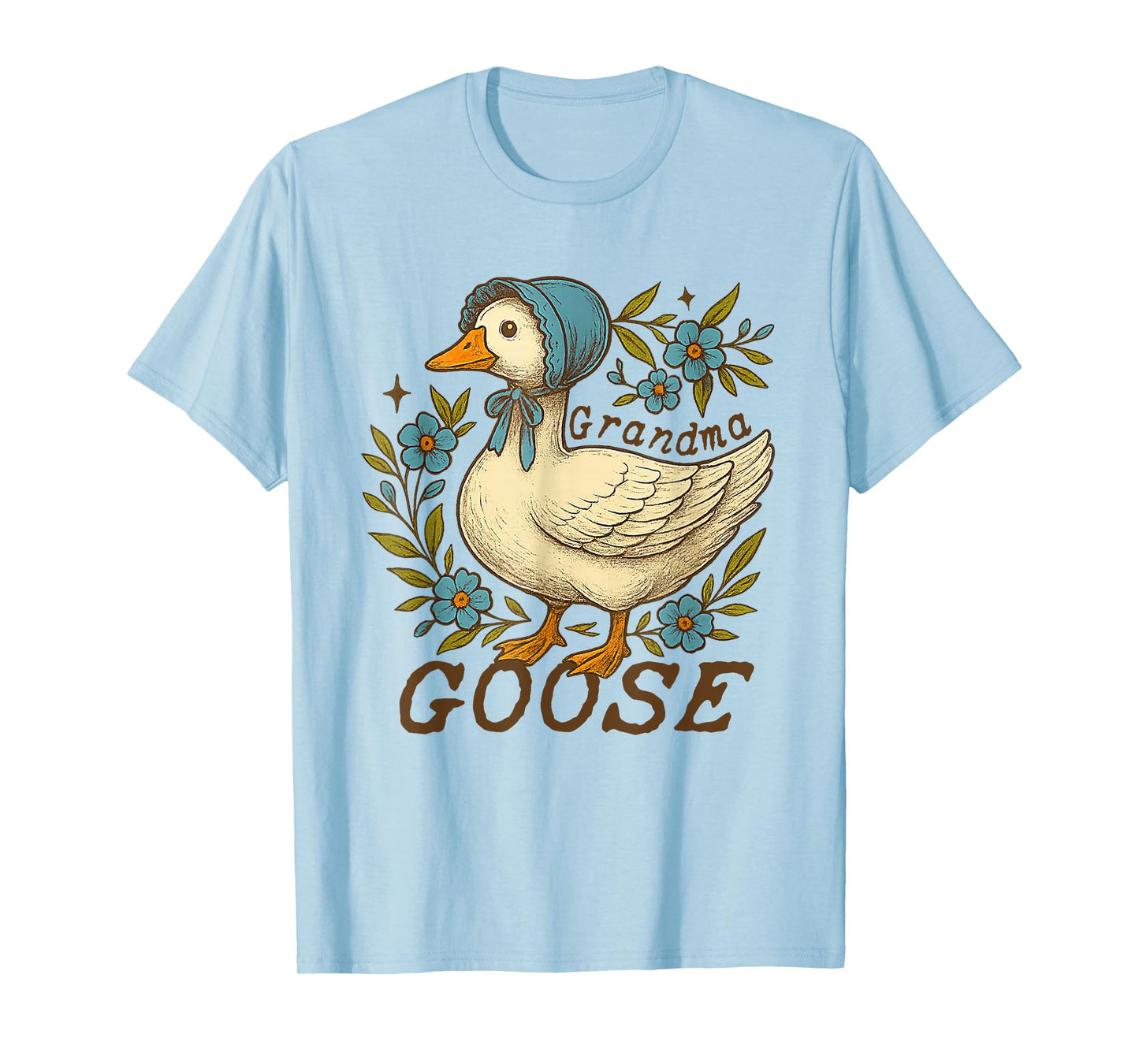 Floral Grandma Goose Cute Silly Goose Mother's Day Womens T-Shirt