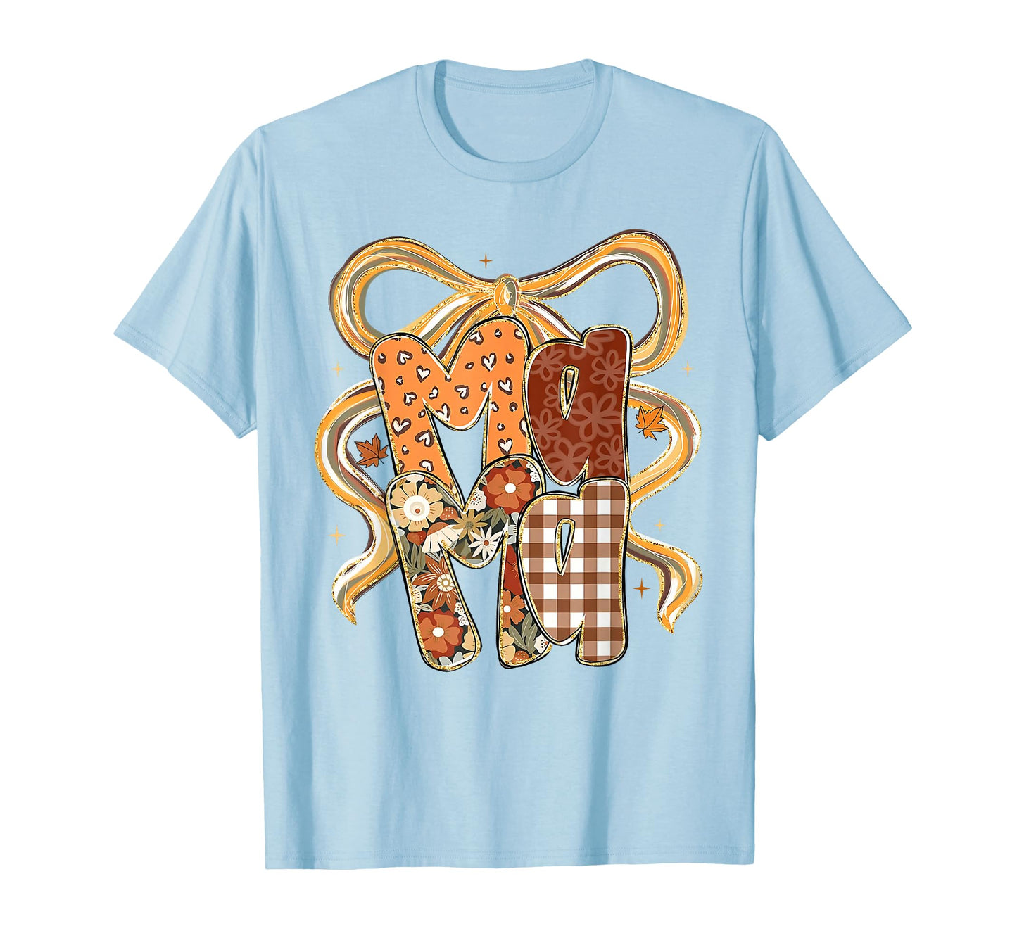 Mama Coquette Bows Mom Floral Fall Vibes Thanksgiving Women T-Shirt