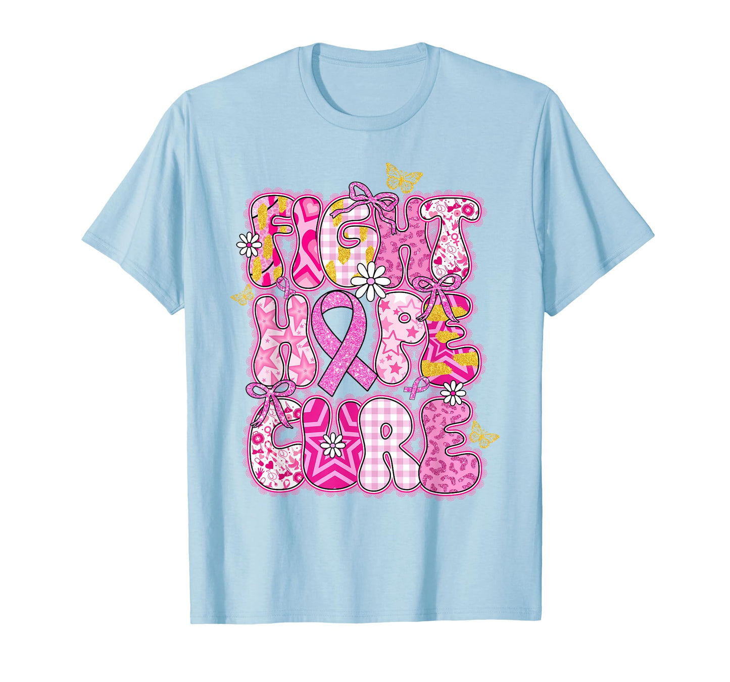 Faith Hope Cure Breast Cancer October We Wear Pink Women T-Shirt