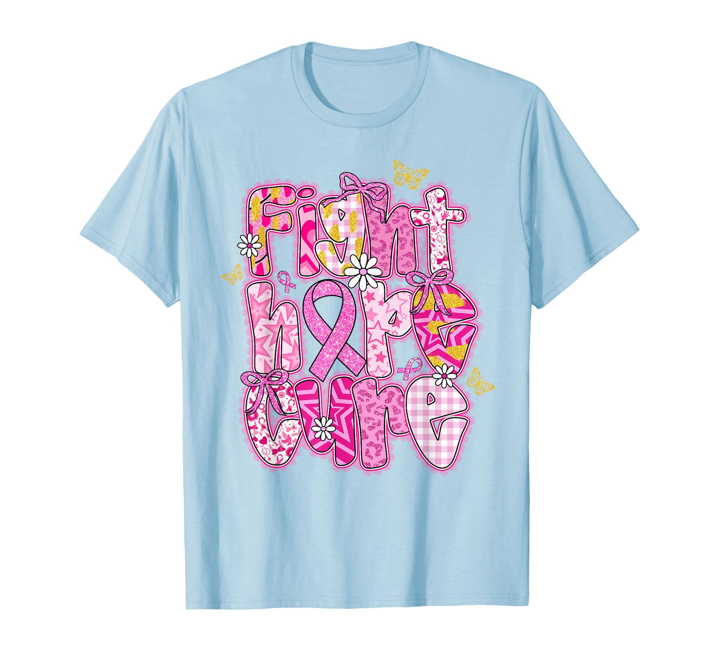Faith Hope Cure Breast Cancer October We Wear Pink Women T-Shirt