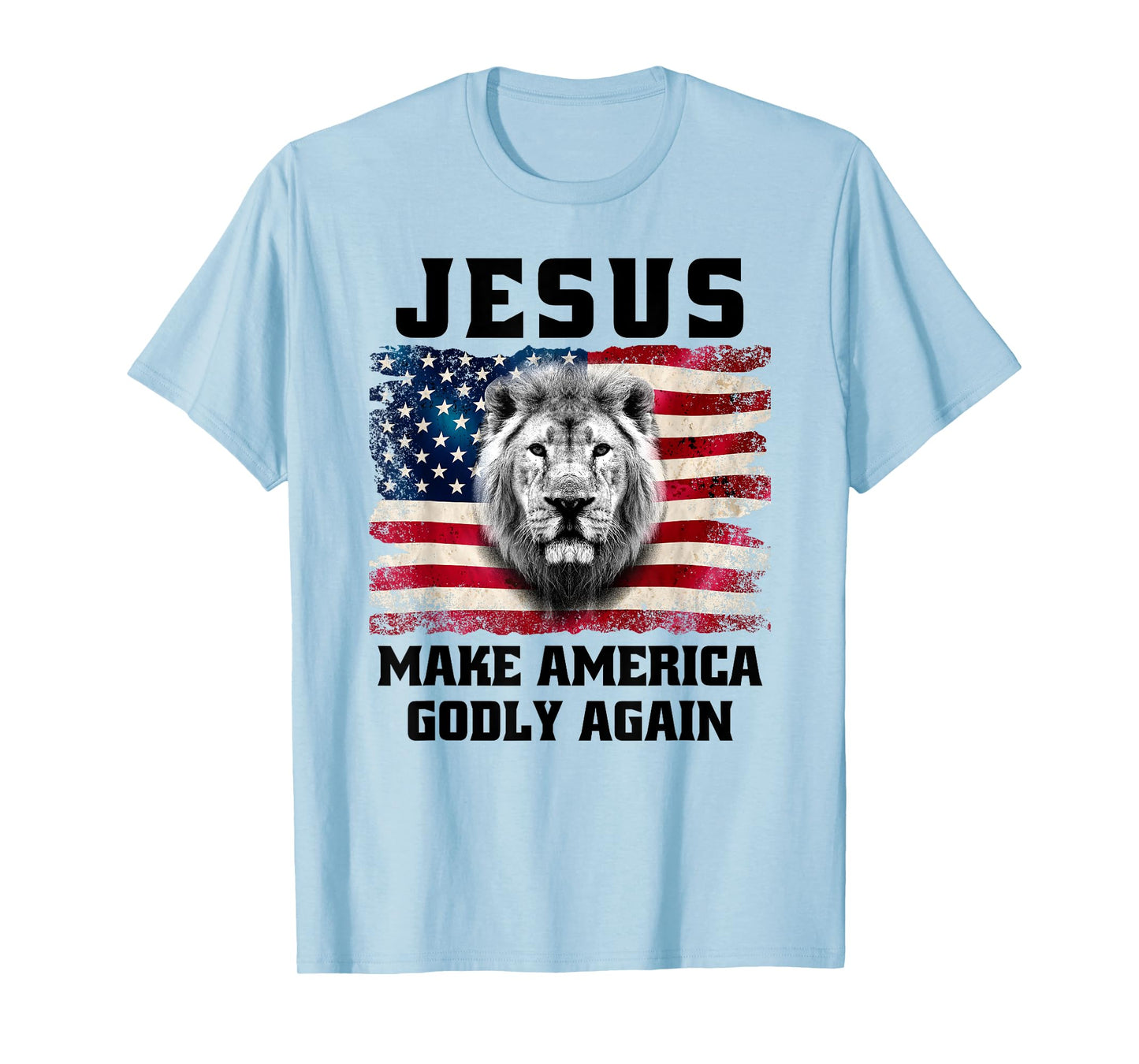 Christian Faith Jesus Make America Godly Again USA Flag T-Shirt