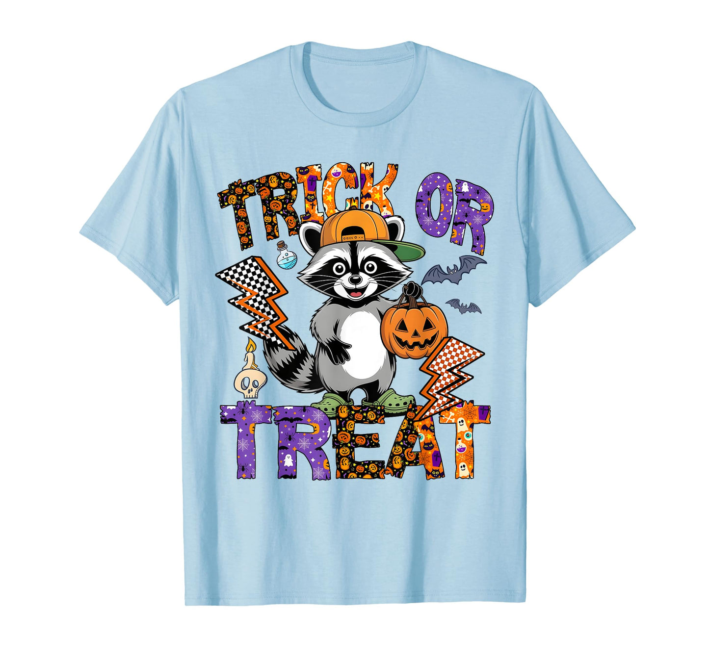 Trick Or Treat Spooky Raccoon Feral Halloween Men Women T-Shirt