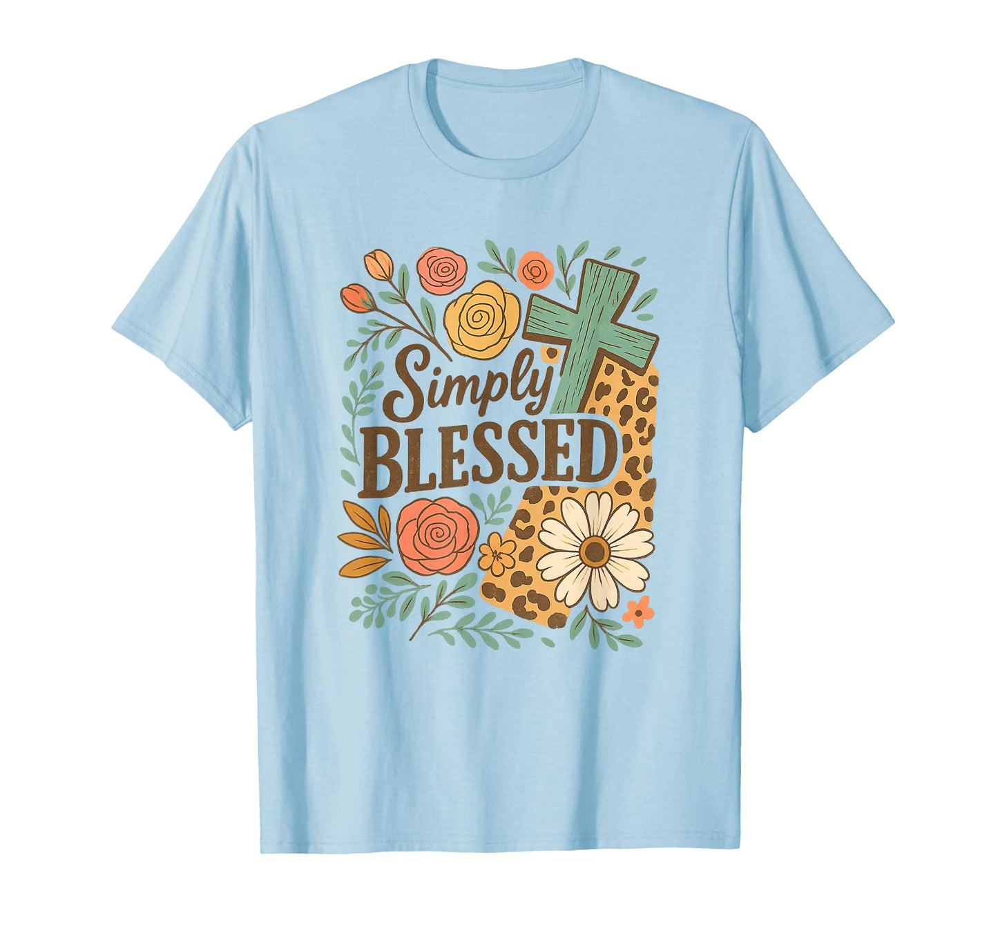 Boho Flower Religious Jesus Christian God T-Shirt