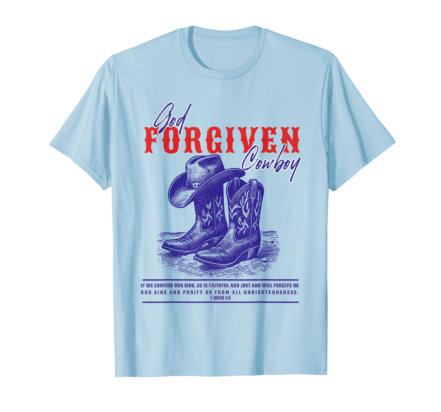 Cowboy Bible Scripture Verse Western Jesus For Mens T-Shirt