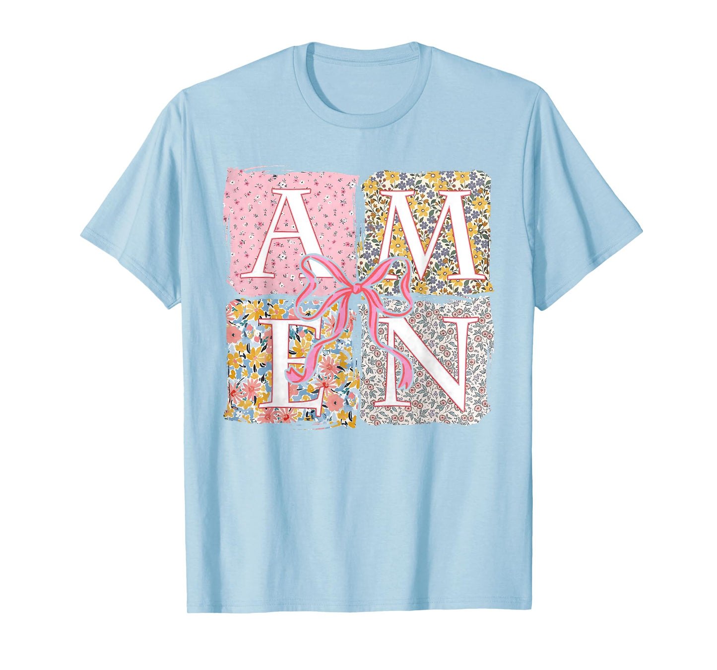 Floral Amen Retro Christian Easter Bible Verse God Faith T-Shirt