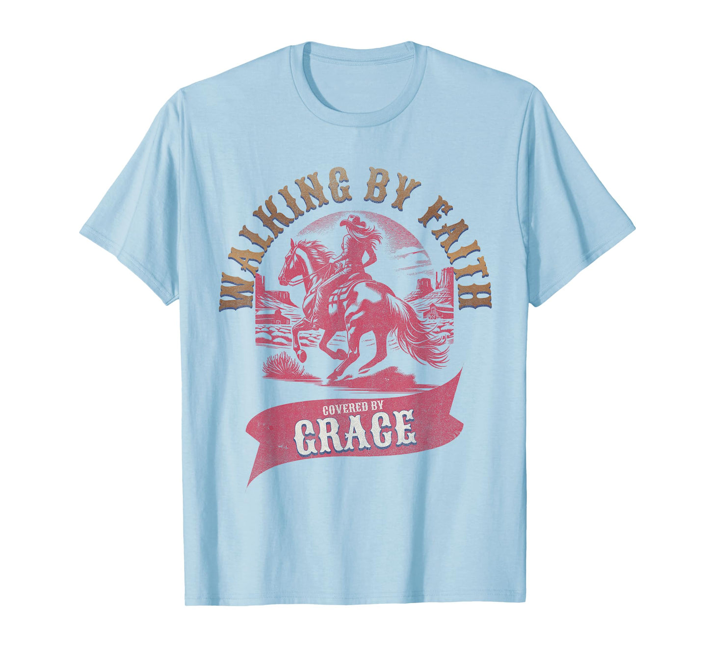 Christian Cowgirl Grace Covered Western Jesus Faith Based T-Shirt