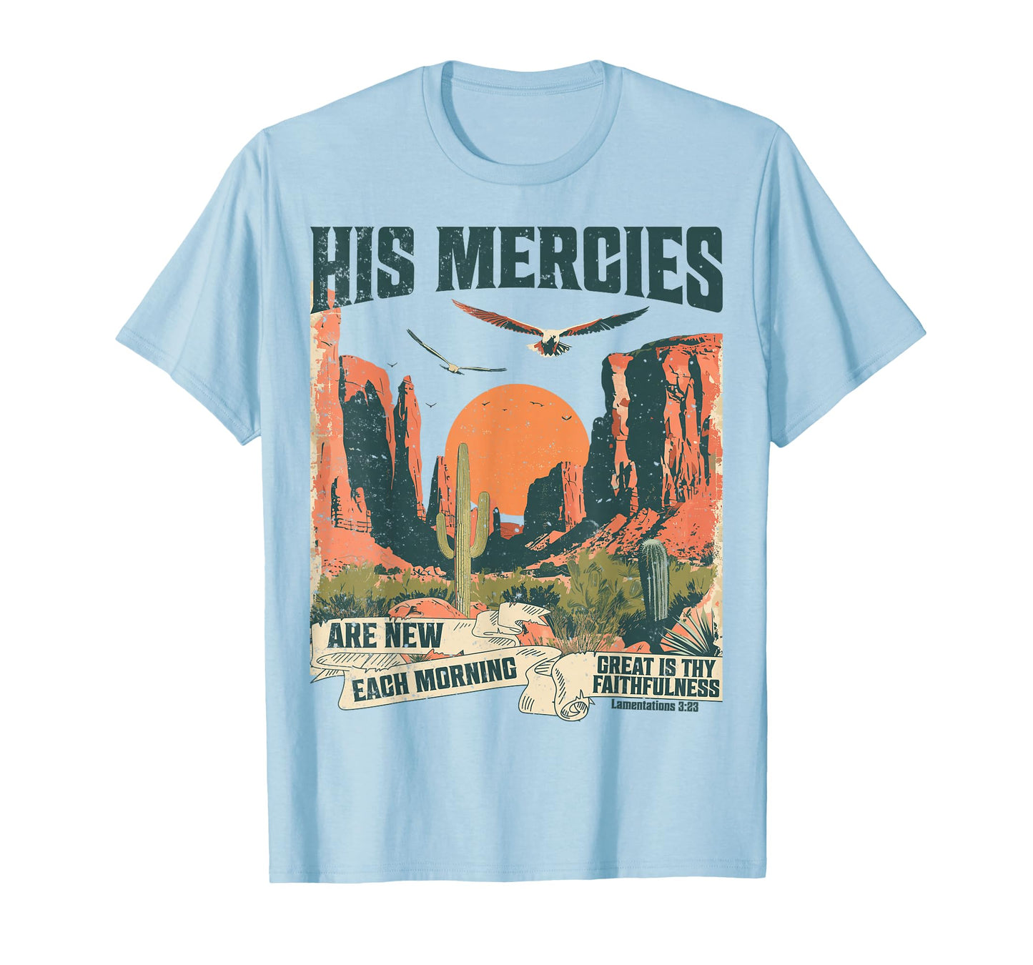 Boho Christian Verse Jesus Faith Based His Mercies Are New T-Shirt