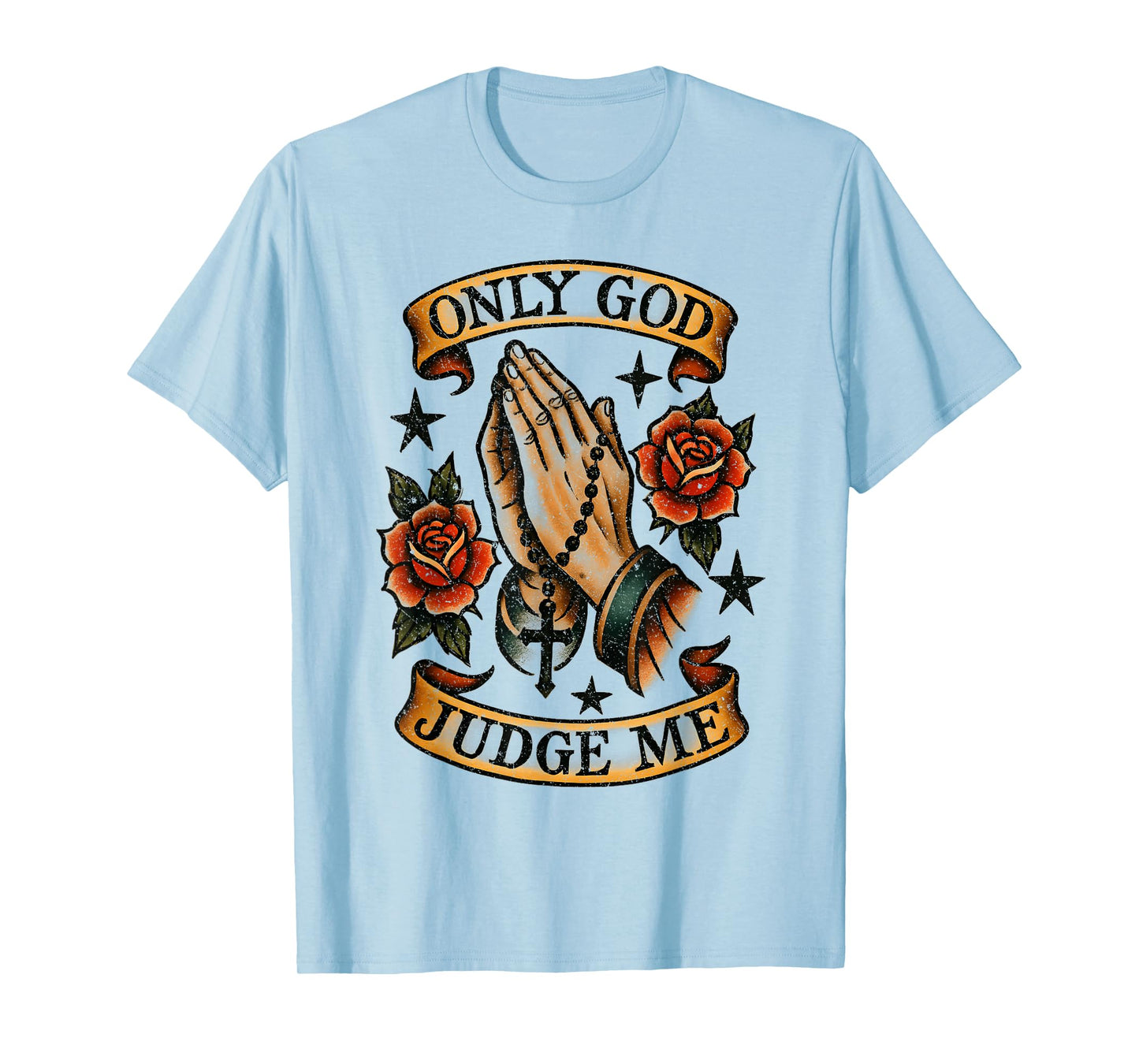 Only God Can Judge Me Prayer Hands Doves Chicano Tattoo T-Shirt