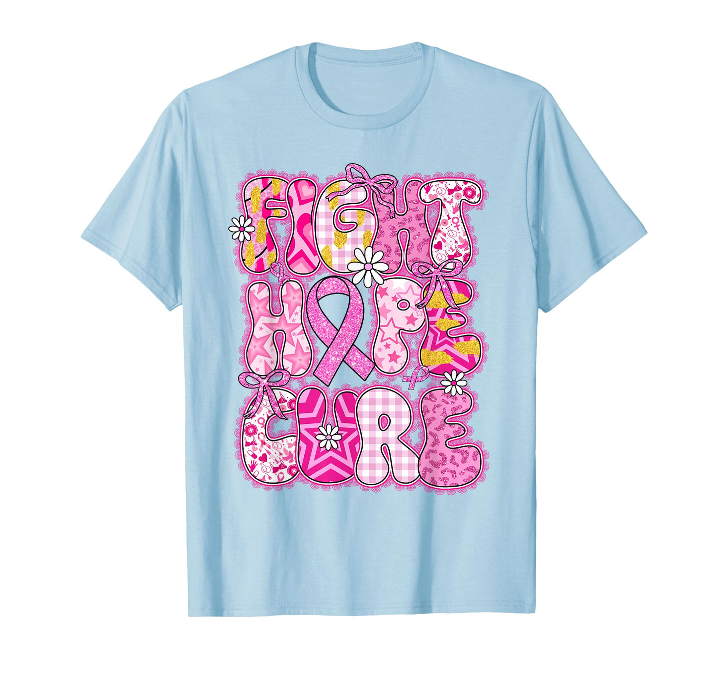 Faith Hope Cure Breast Cancer October We Wear Pink Women T-Shirt