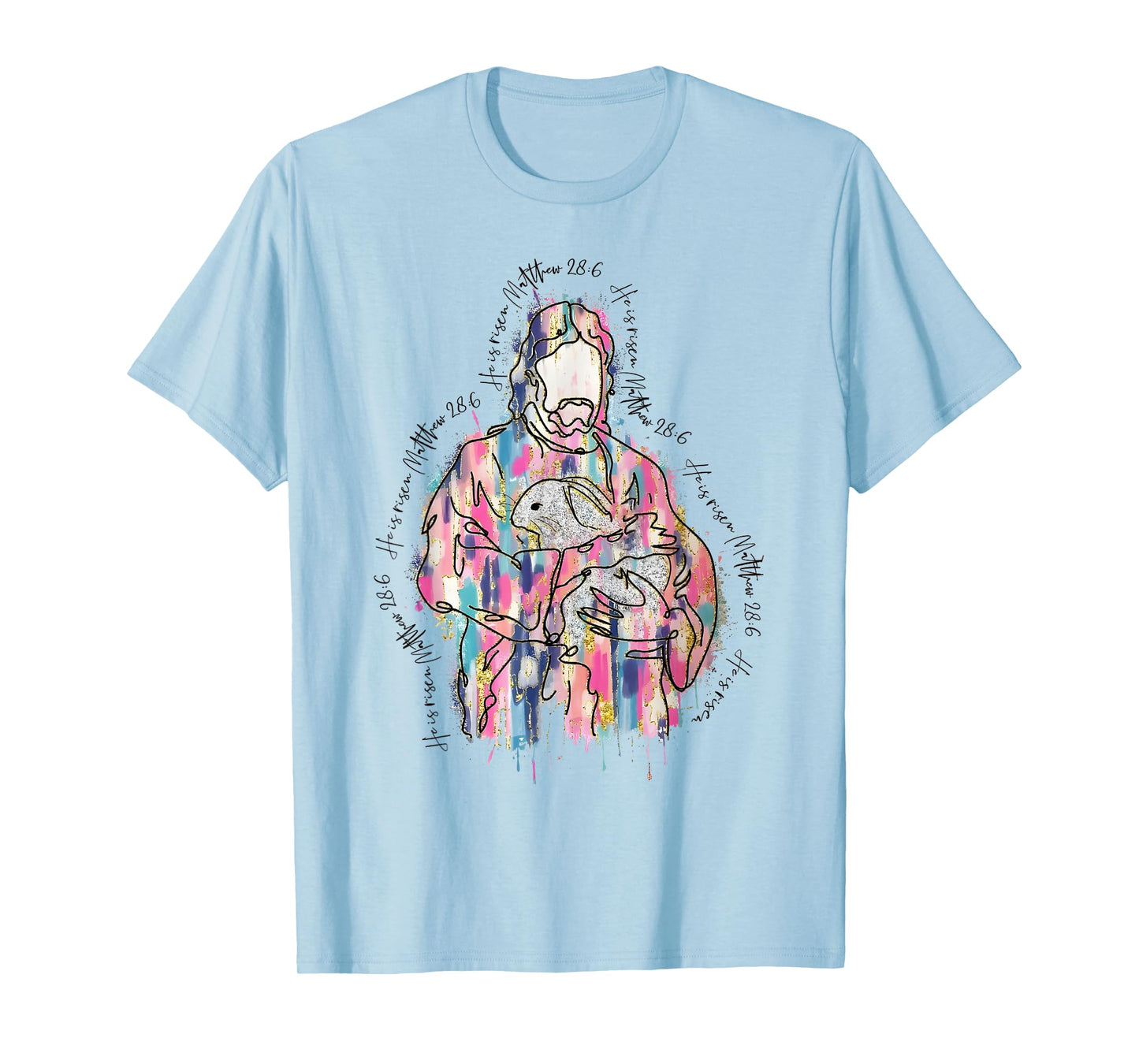 He is Risen Jesus Christian Happy Easter Women Kids Girls T-Shirt