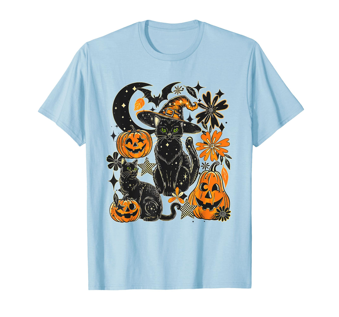 Black cat Pumpkin Halloween T-Shirt