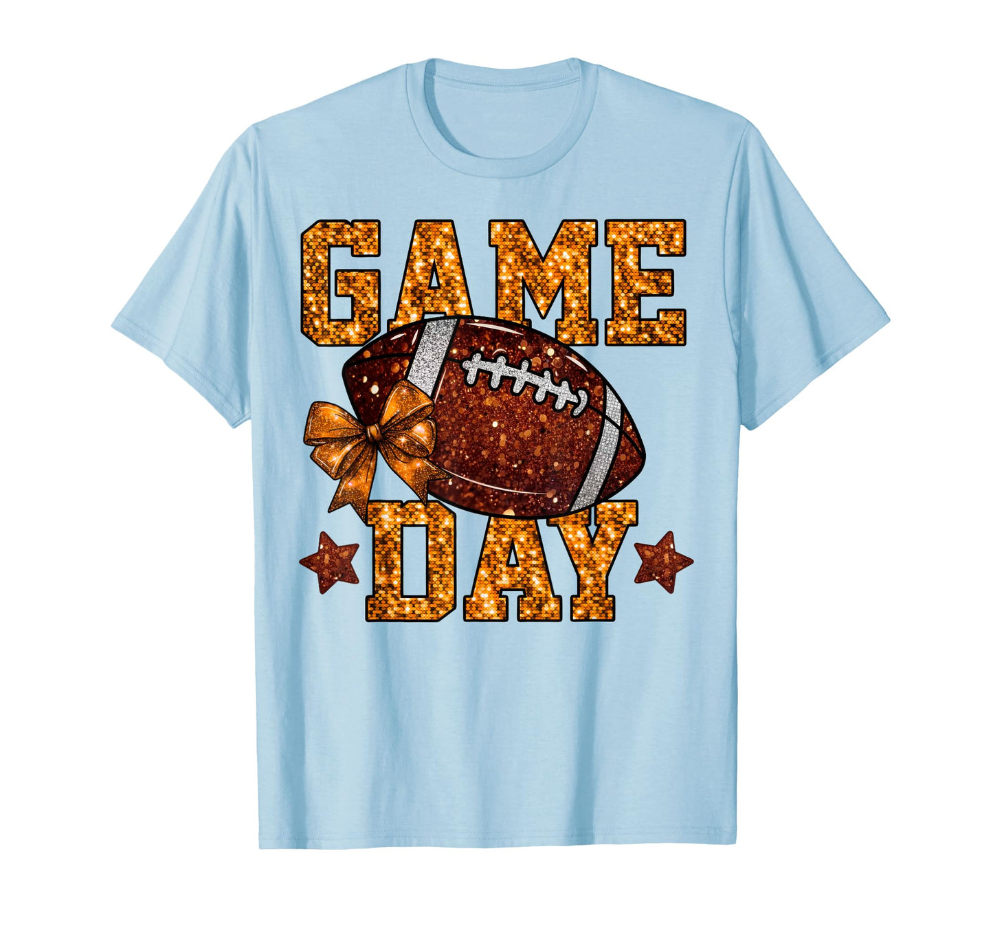 Game Day Football Season Football Mama Orange Bow Cheer Girl T-Shirt