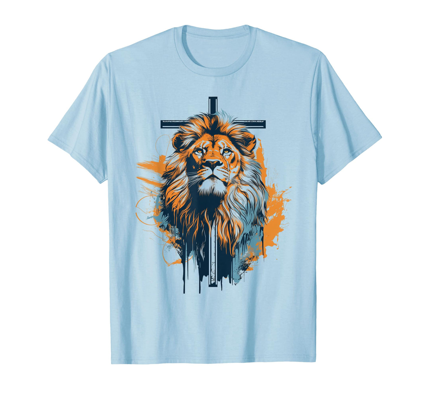 Christian Cross Lion of Judah Religious Faith Jesus T-Shirt