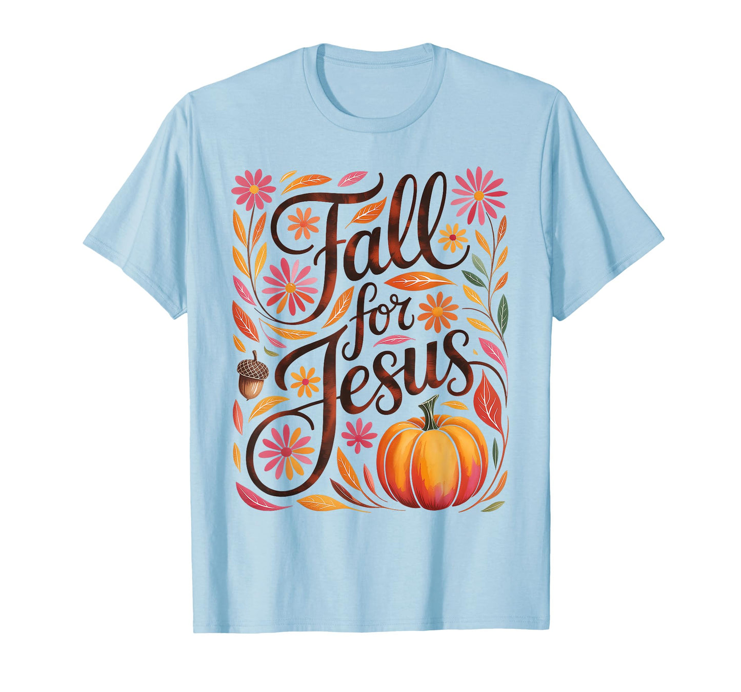 Fall For Jesus Autumn Christian Thanksgiving Boho Pumpkin T-Shirt