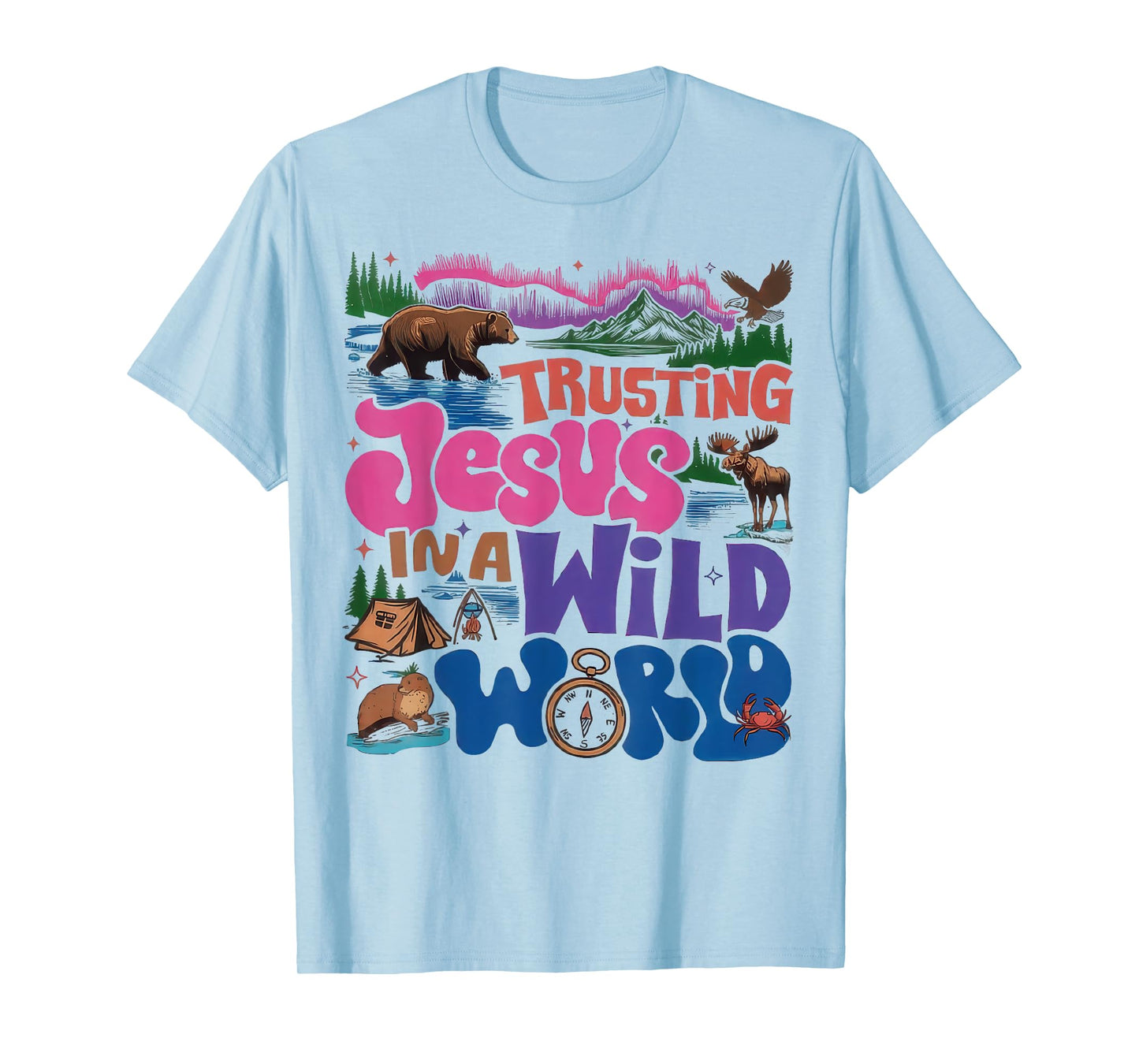 Trusting Jesus In A Wild World VBS 2025 Christian Bible T-Shirt