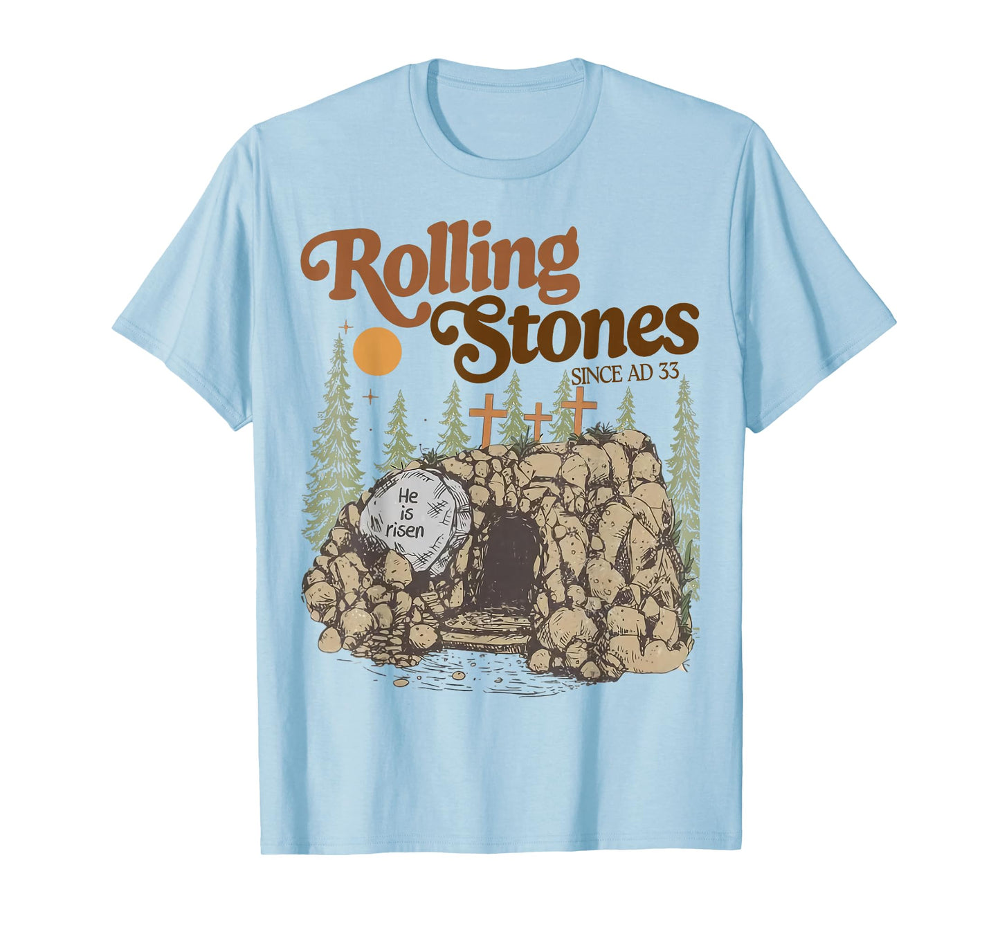 The Stone Was Rolled Away He Is Alive Retro Christian Easter T-Shirt