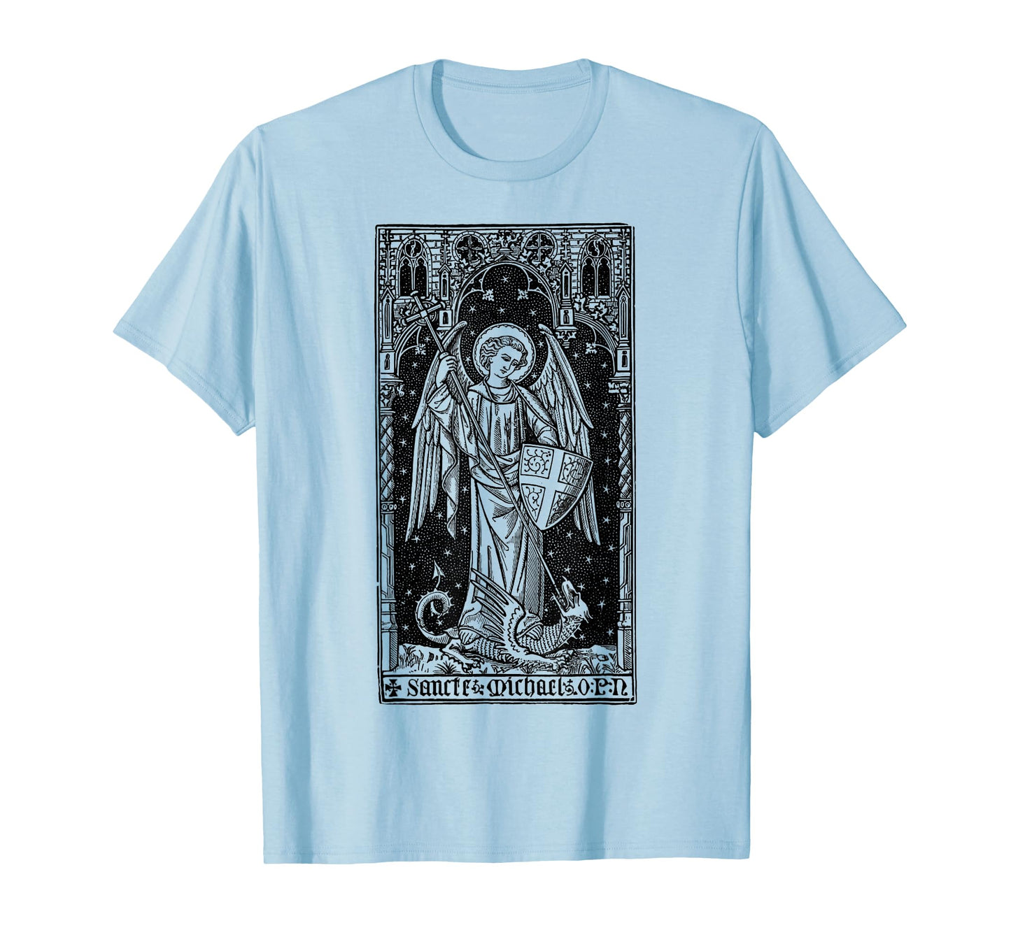 Saint Michael The Archangel Defeating Satan Christian T-Shirt
