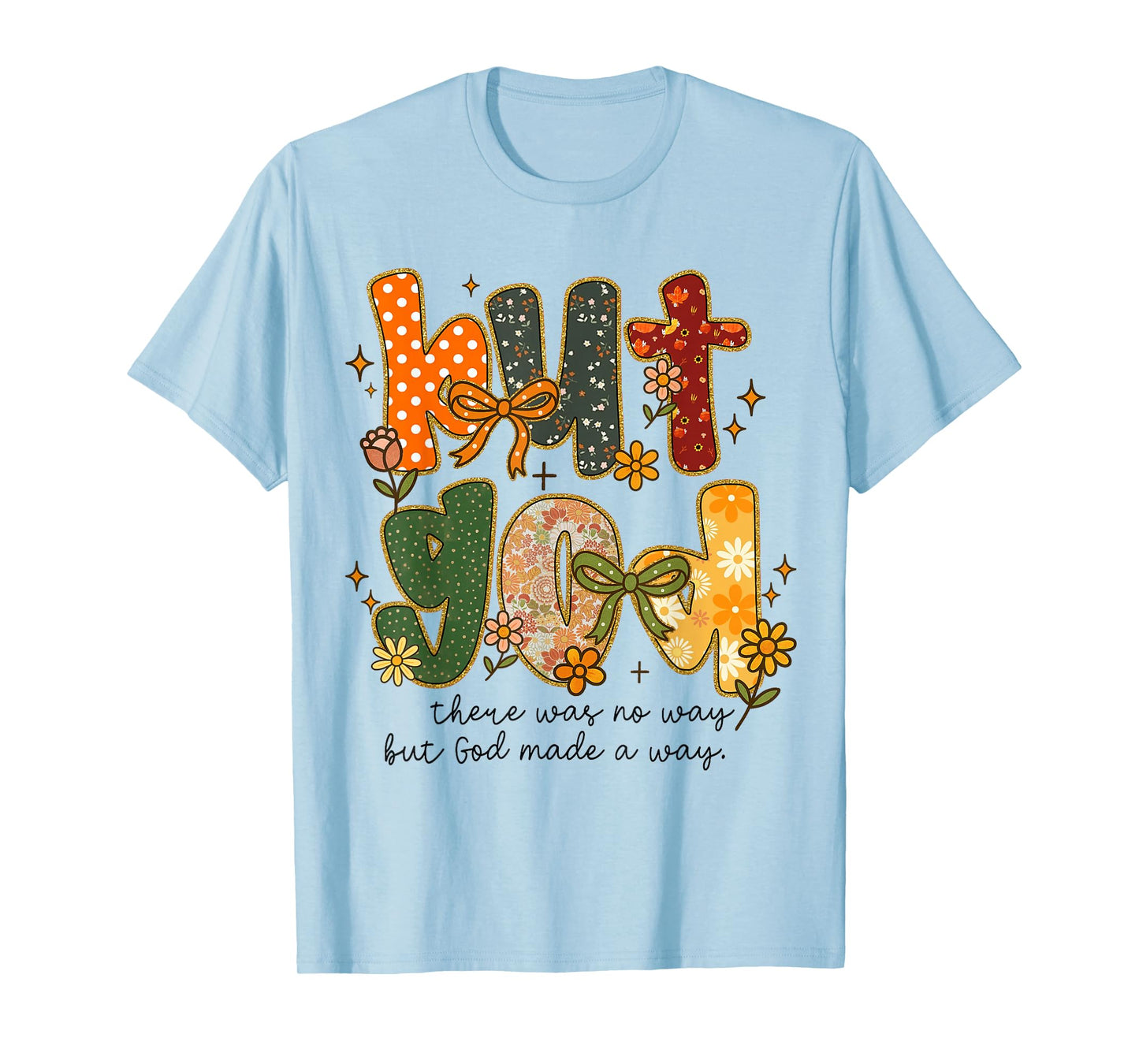 But God Christian Fall Autumn Floral Pumpkin Coquette Bow T-Shirt