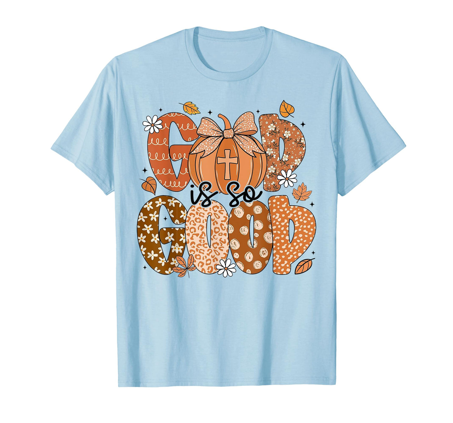 God is So Good Pumpkin Leopard Christian Faith Autumn T-Shirt