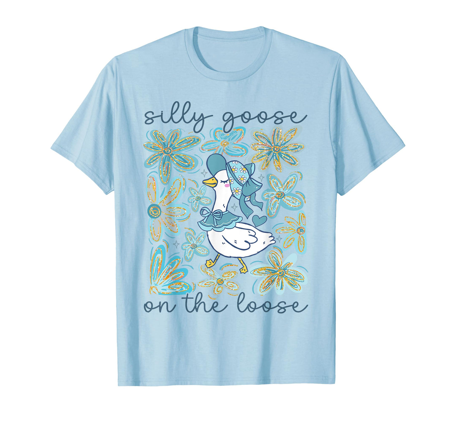 Boho Silly Goose On The Loose Coquette Bow Mama Goose Women T-Shirt