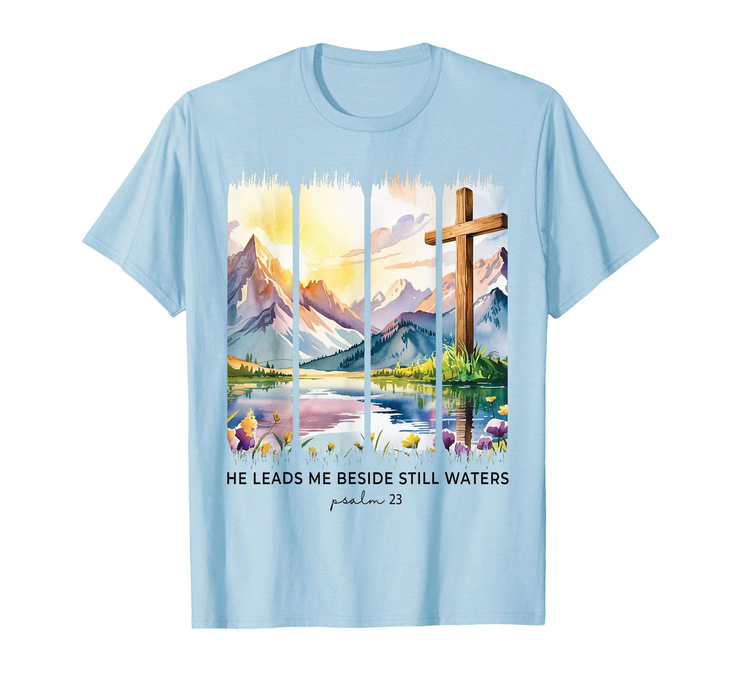 Faith Encouragement Gifts Christian Girl Women Psalm 23 T-Shirt