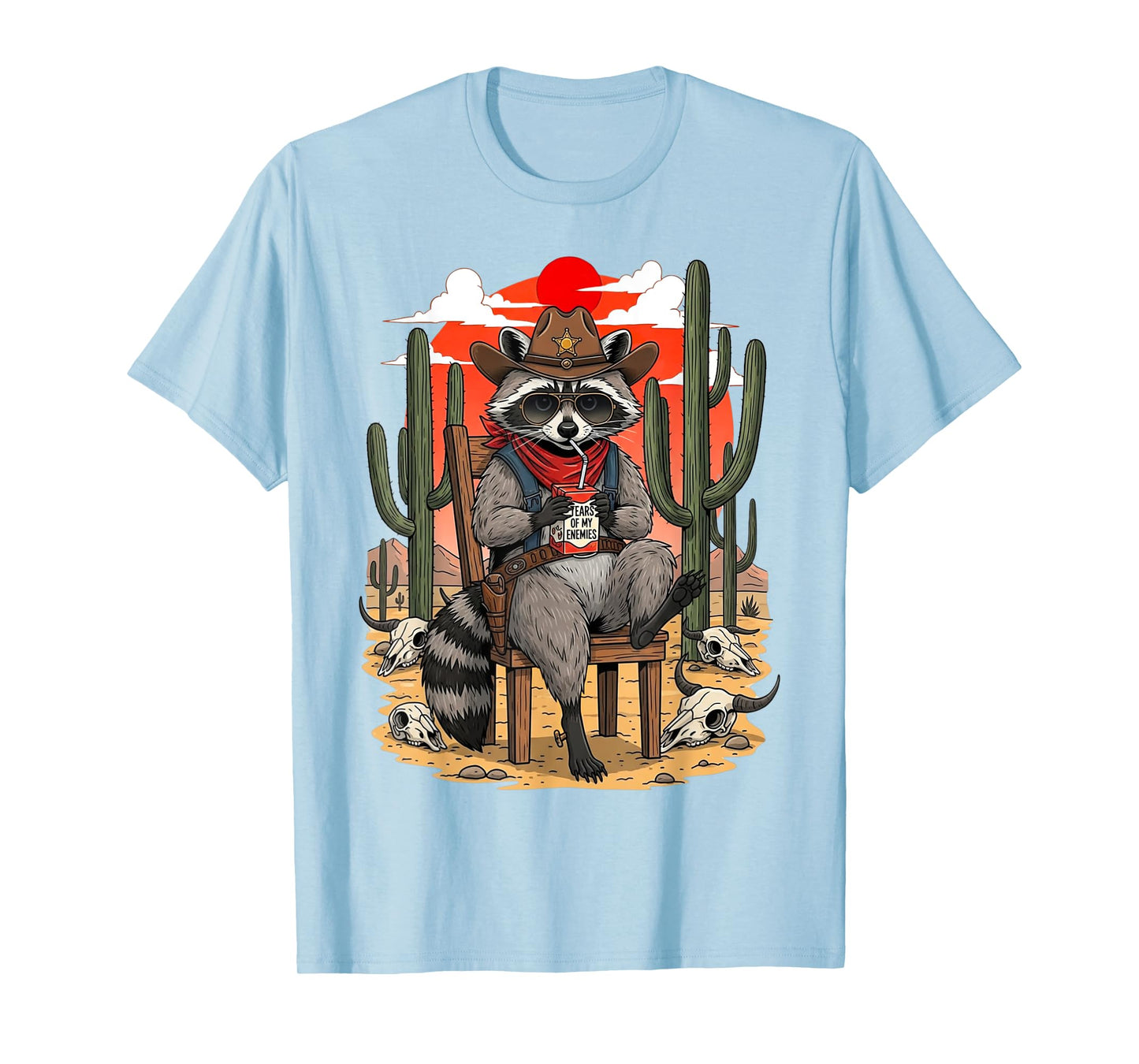 Country Cowboy Raccoon Rodeo Cowgirl Funny Western Texas T-Shirt