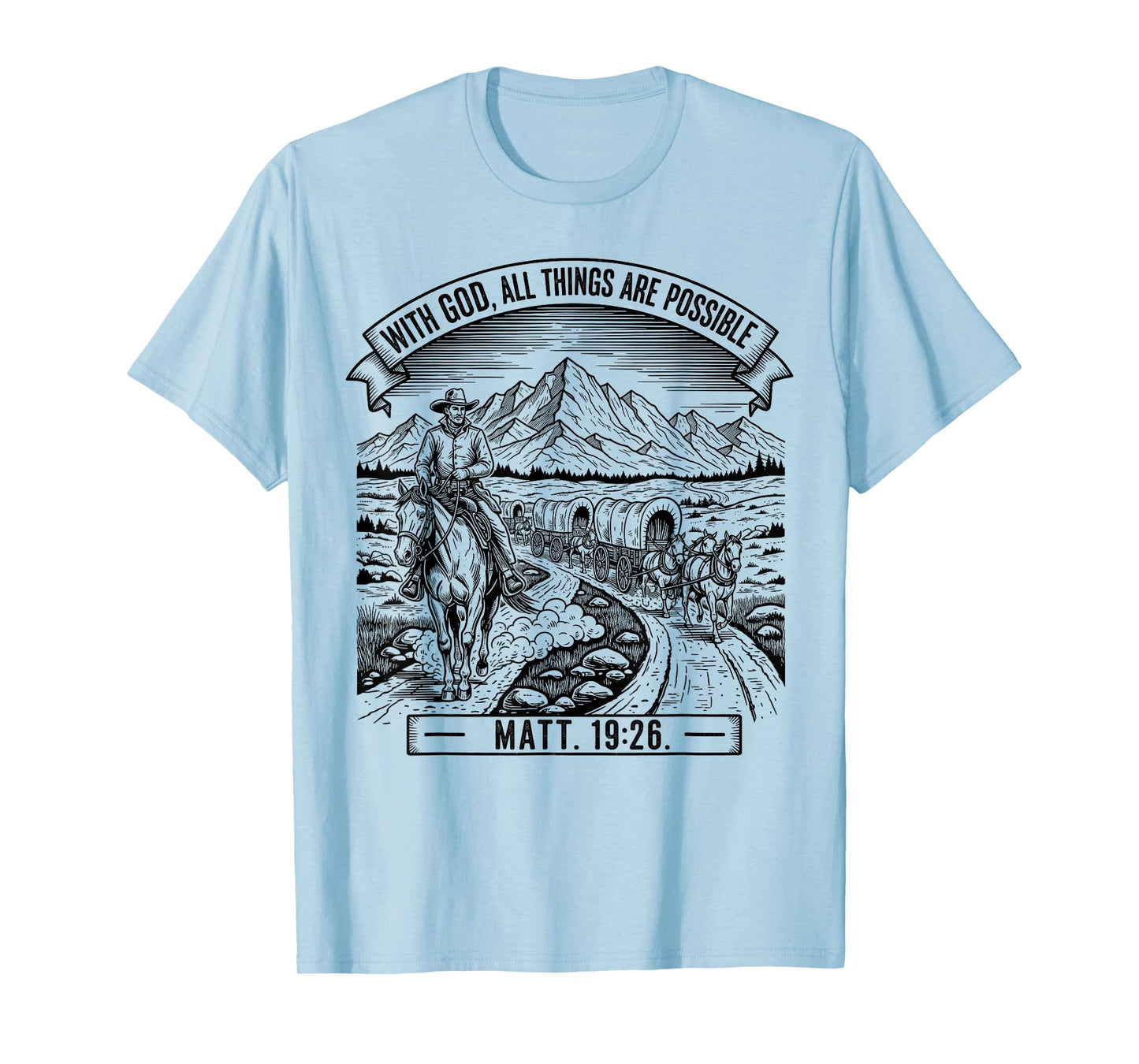 Cowboy Bible Scripture Verse Western Jesus for Men Faith T-Shirt