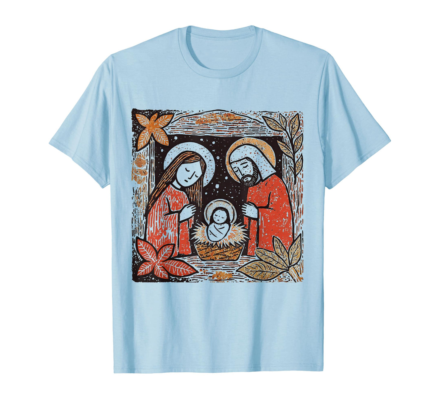 Jesus Christmas Boho Floral Nativity Scene Christian Women T-Shirt