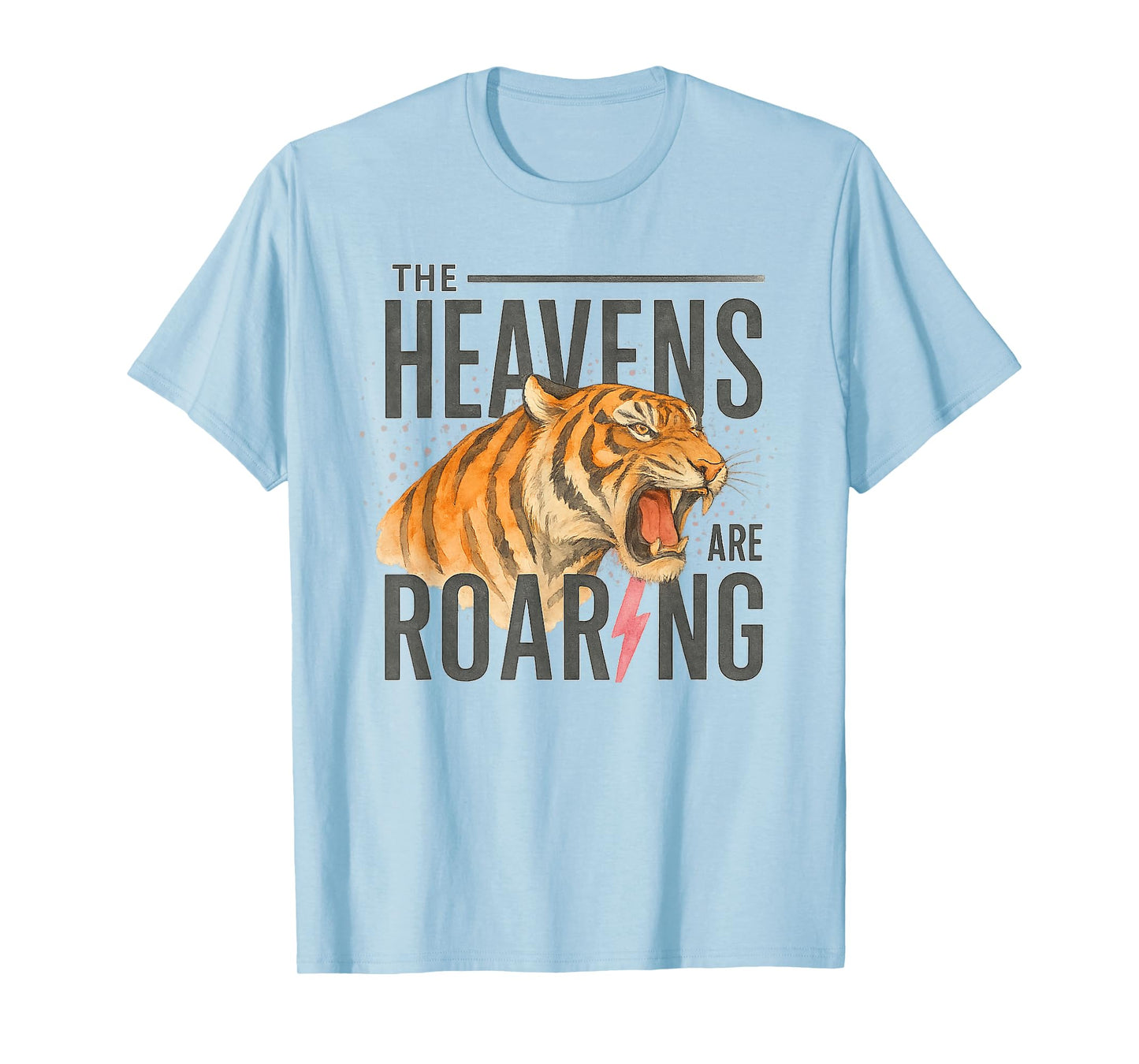 The Heavens are Roaring Tiger Christian Lightning Design T-Shirt