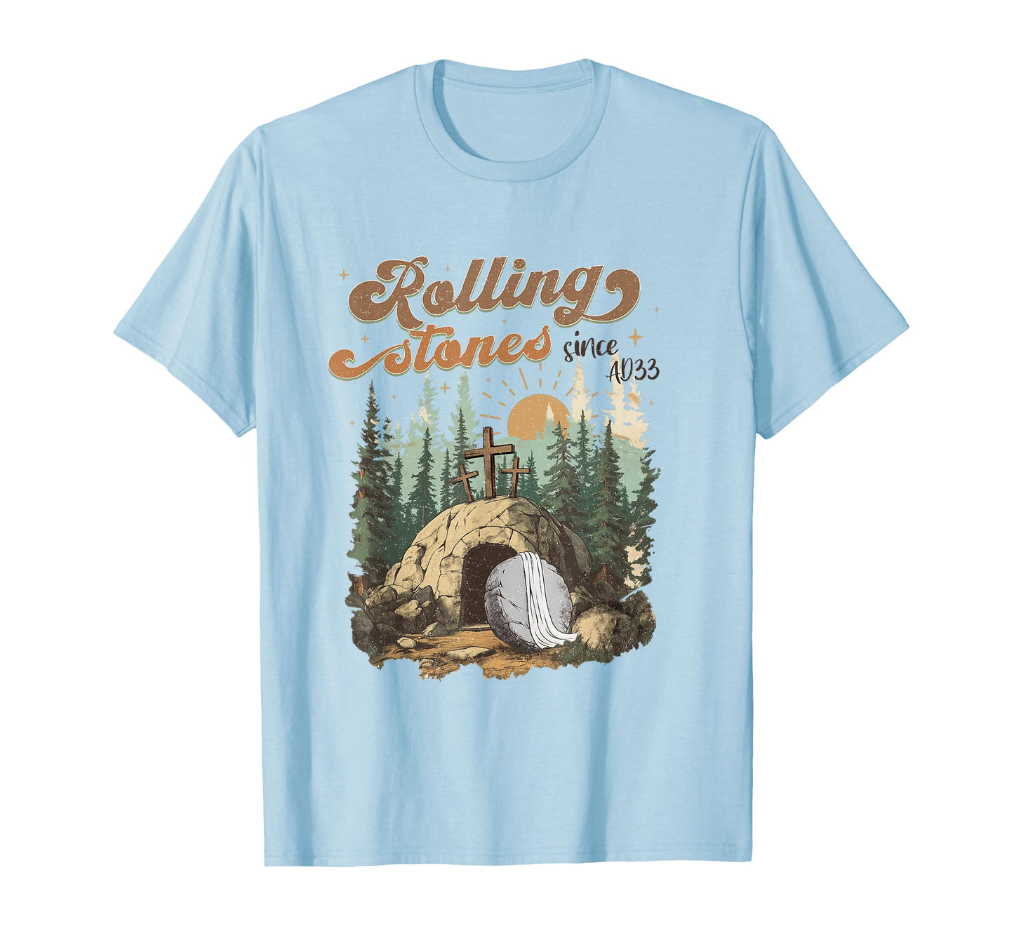 The Stone Was Rolled Away He Is Alive Retro Christian Easter T-Shirt