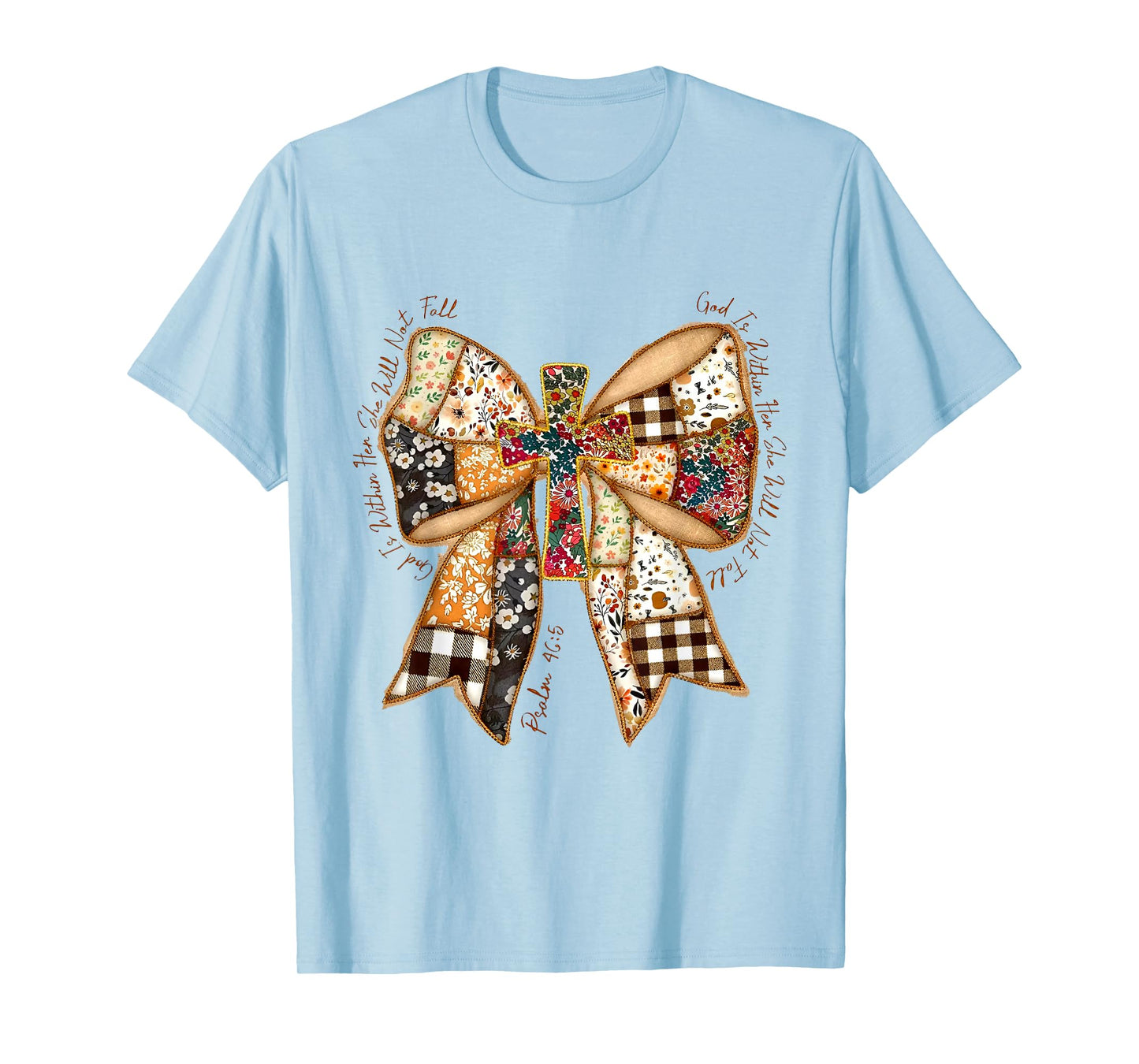 God is Within Her She Will Not Fall Coquette Funny Christian T-Shirt