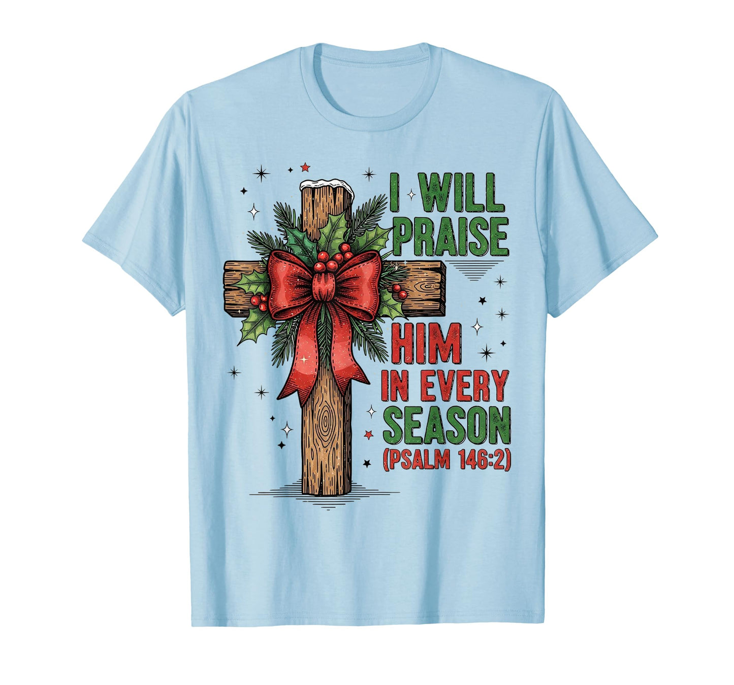 Jesus Christmas Cross Retro Bible Verse Faith Holiday T-Shirt