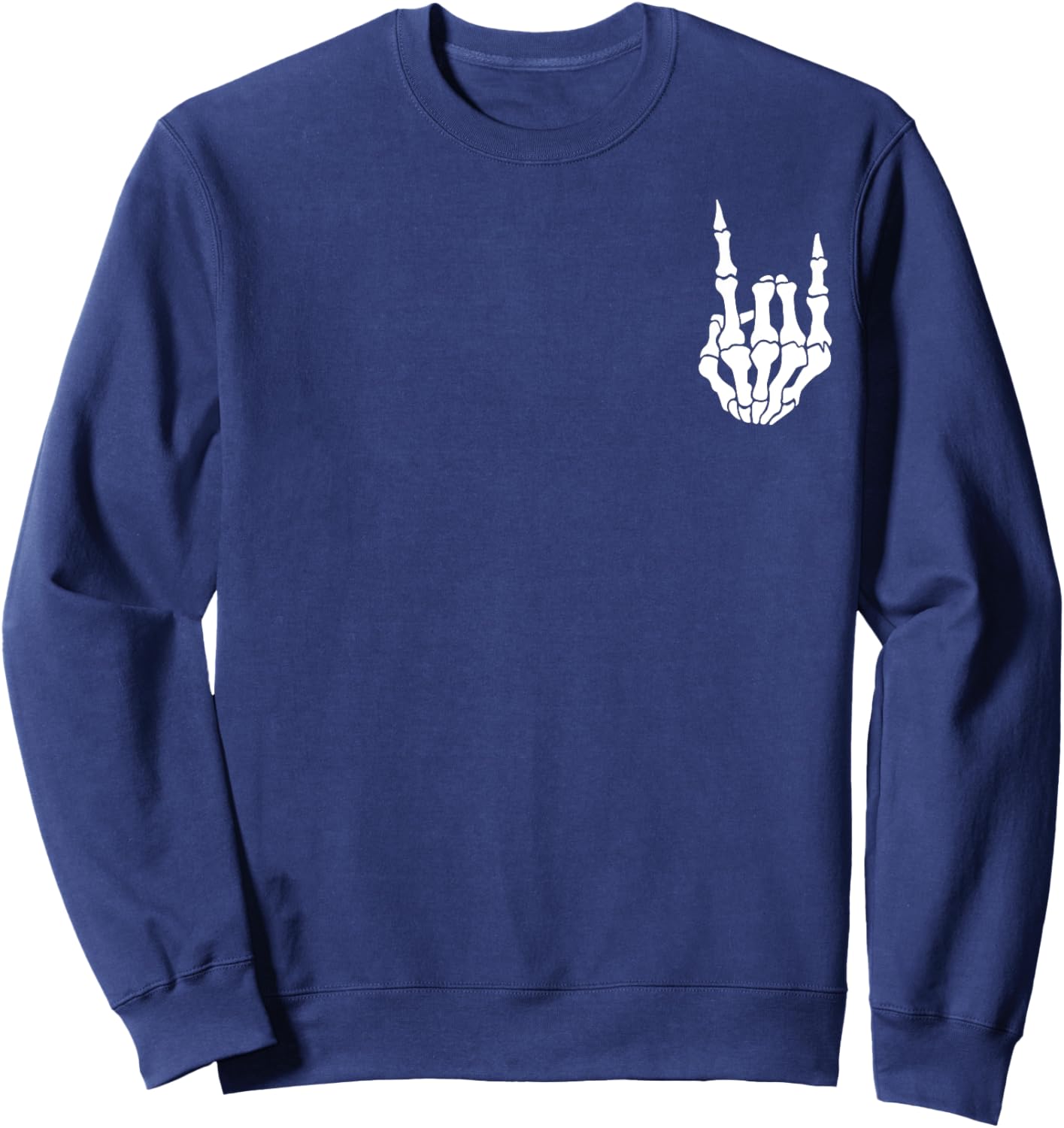 Punk Skeleton Hand Cool Halloween Rock Men Women Boys Kids Sweatshirt - Sweatshirt | Navy